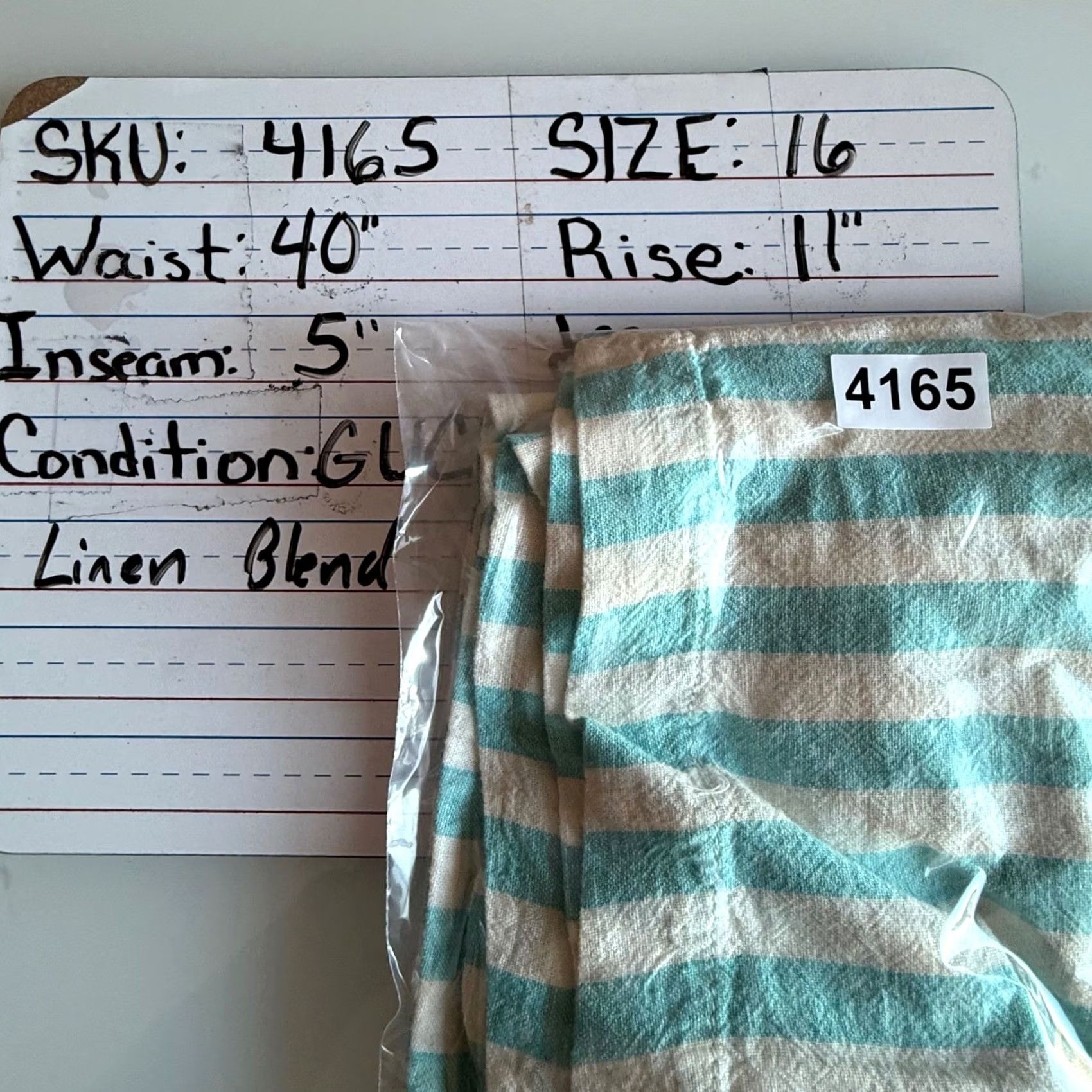 Old Navy Old Navy Striped Linen Blend Shorts Women 16 Blue Nautical Summer Beach Casual Vacation Preppy Size 27" / US 4 / IT 40 - 6 Thumbnail