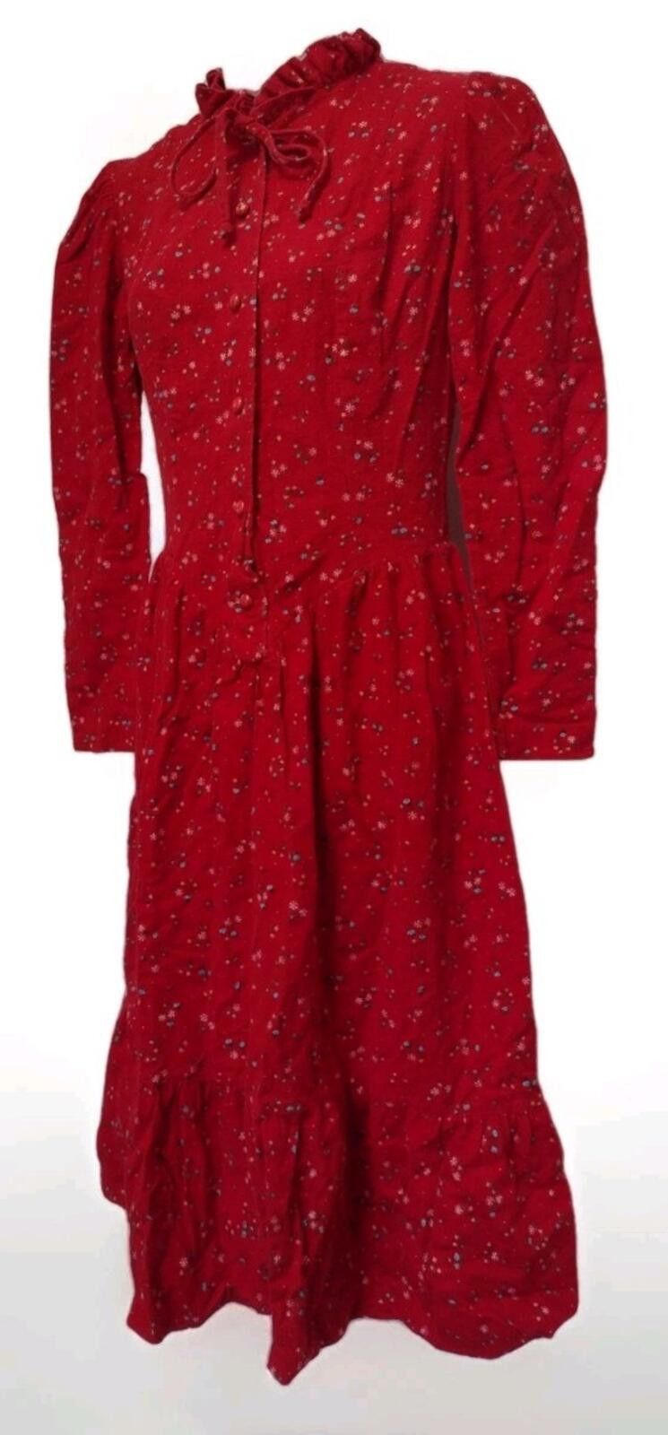 Other VTG 70s Avon Fashions Red Floral Prairie Dress flannel 7/8 Size M / US 6-8 / IT 42-44 - 2 Thumbnail