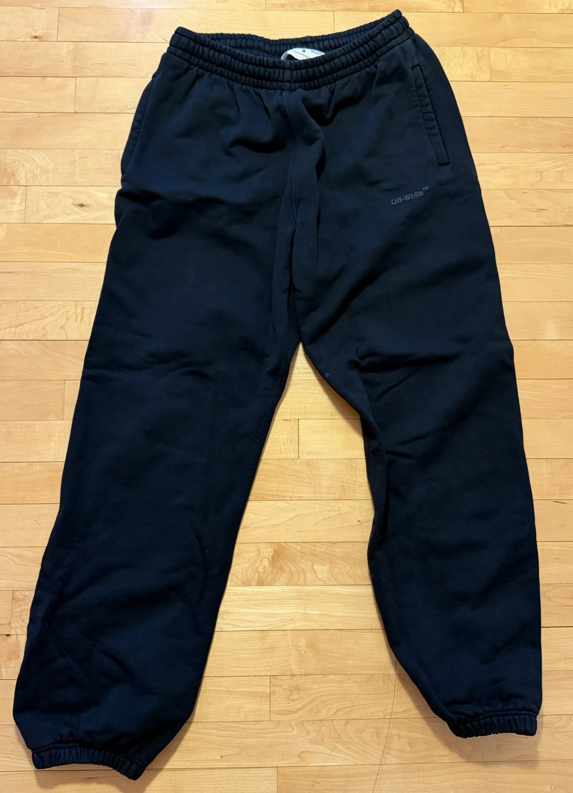 Off-White Off-White Black Logo Sweatpants Size US 32 / EU 48 - 1 Thumbnail