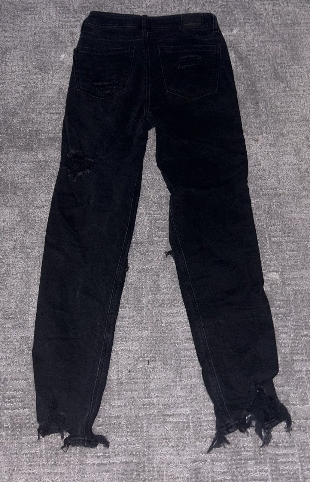 American Eagle Outfitters American Eagle black ripped straight jeans Size 24" / US 00 / IT 34 - 3 Thumbnail