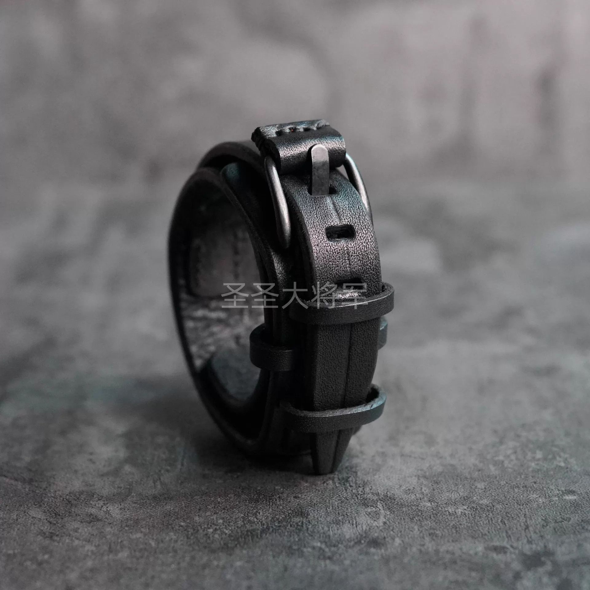 Julius Julius 7 New Genuine Black Leather Layered Bracelet Size ONE SIZE - 3 Thumbnail