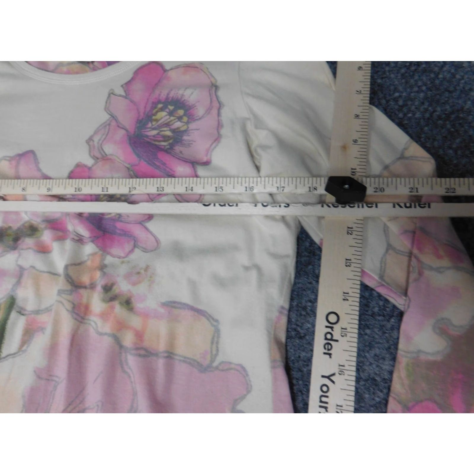 Vintage Chicos Blouse Shirt Beige Floral Crew Neck Long Sleeve Pullover Cotton Stretch Designer Womens Regular Size 1 Size XS / US 0-2 / IT 36-38 - 4 Thumbnail