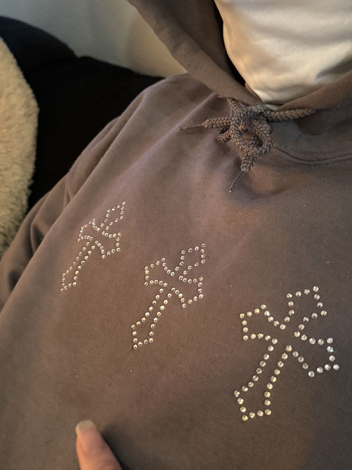 Vintage Rhinestones Poker Cards Cross Vintage Hoodie Size US L / EU 52-54 / 3 - 4 Thumbnail