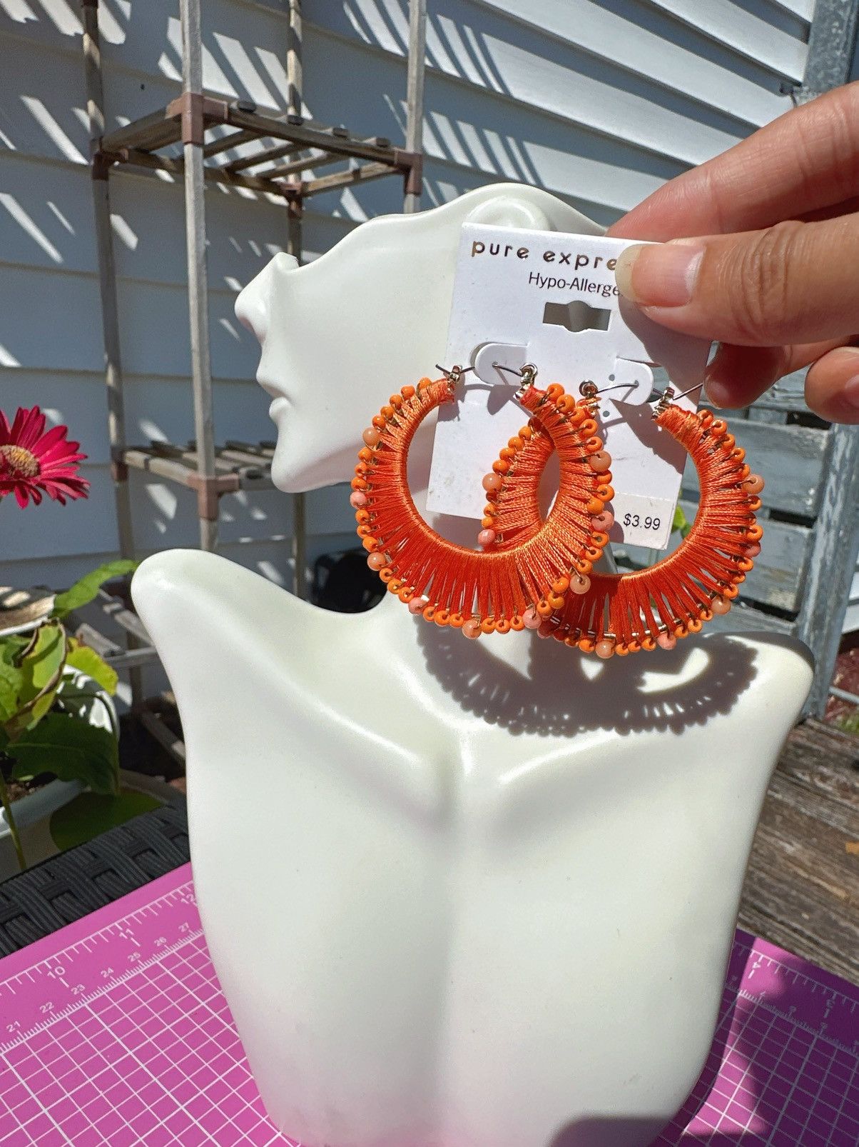 Designer pure expressions™ Hypo-Allergenic orange waved beaded circle Size ONE SIZE - 4 Thumbnail