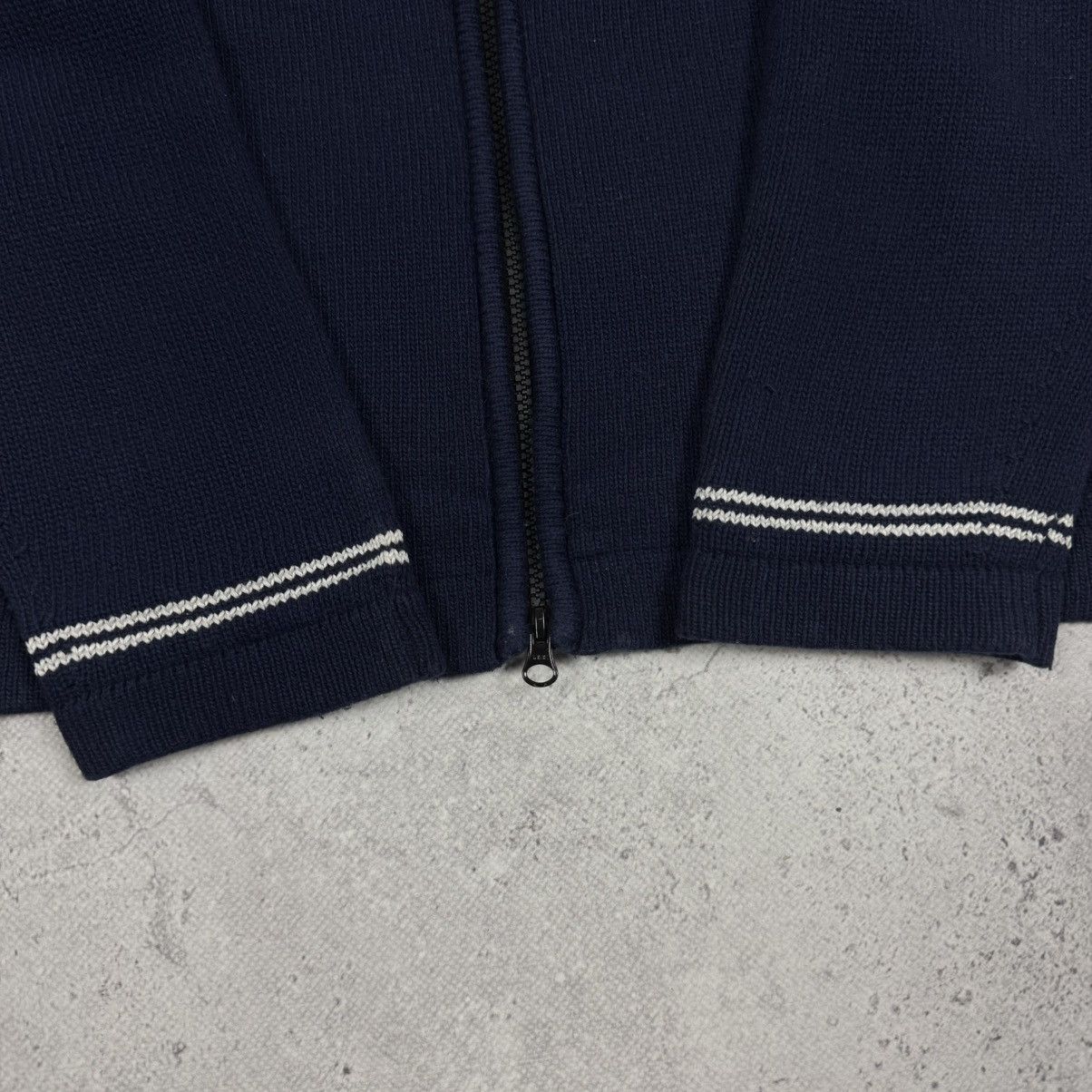 Stone Island Stone Island Knitted Wool Full Zip Hoodie Navy Blue Size US L / EU 52-54 / 3 - 6 Thumbnail