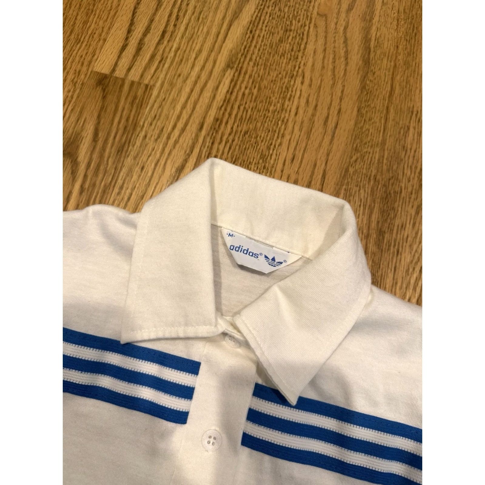 Adidas VINTAGE Adidas Sleeveless Polo Shirt Womens Medium White Blue Tank Top 80s Vtg Size M / US 6-8 / IT 42-44 - 4 Thumbnail