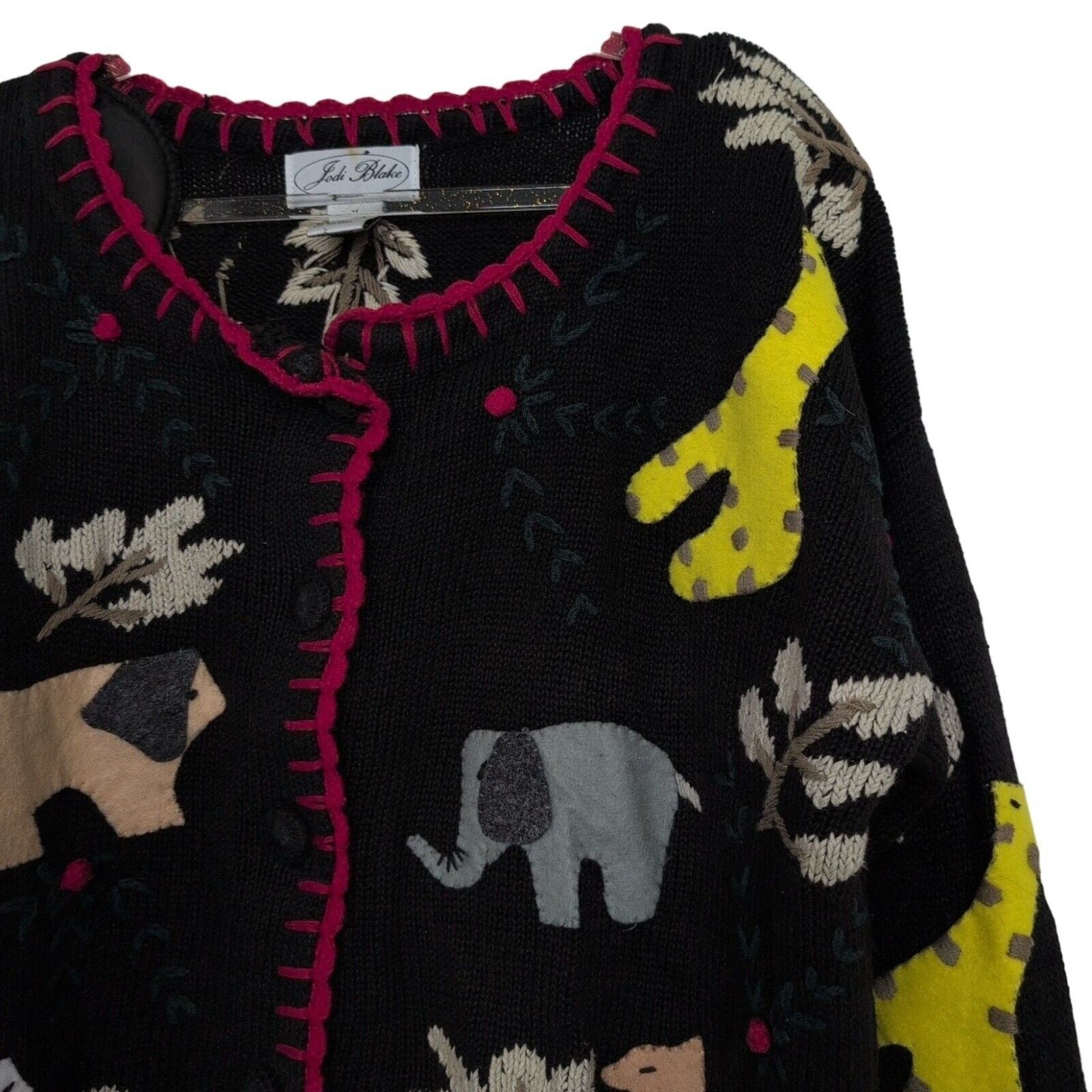 Designer Jodi Blake Zoo Animal Cardigan Womens Size Medium Black Knit Size M / US 6-8 / IT 42-44 - 2 Thumbnail