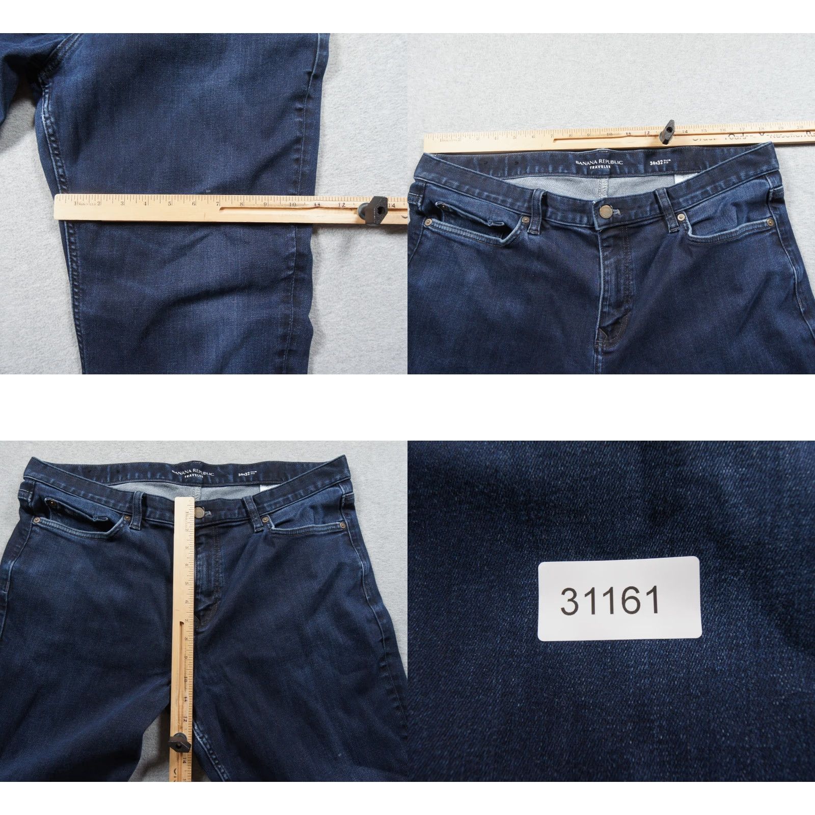 Banana Republic Banana Republic Jeans Mens 36x31 Blue Denim Slim Fit Traveler Stretch 5-Pocket Design Cotton Blend Vintage No Size US 36 / EU 52 - 9 Thumbnail