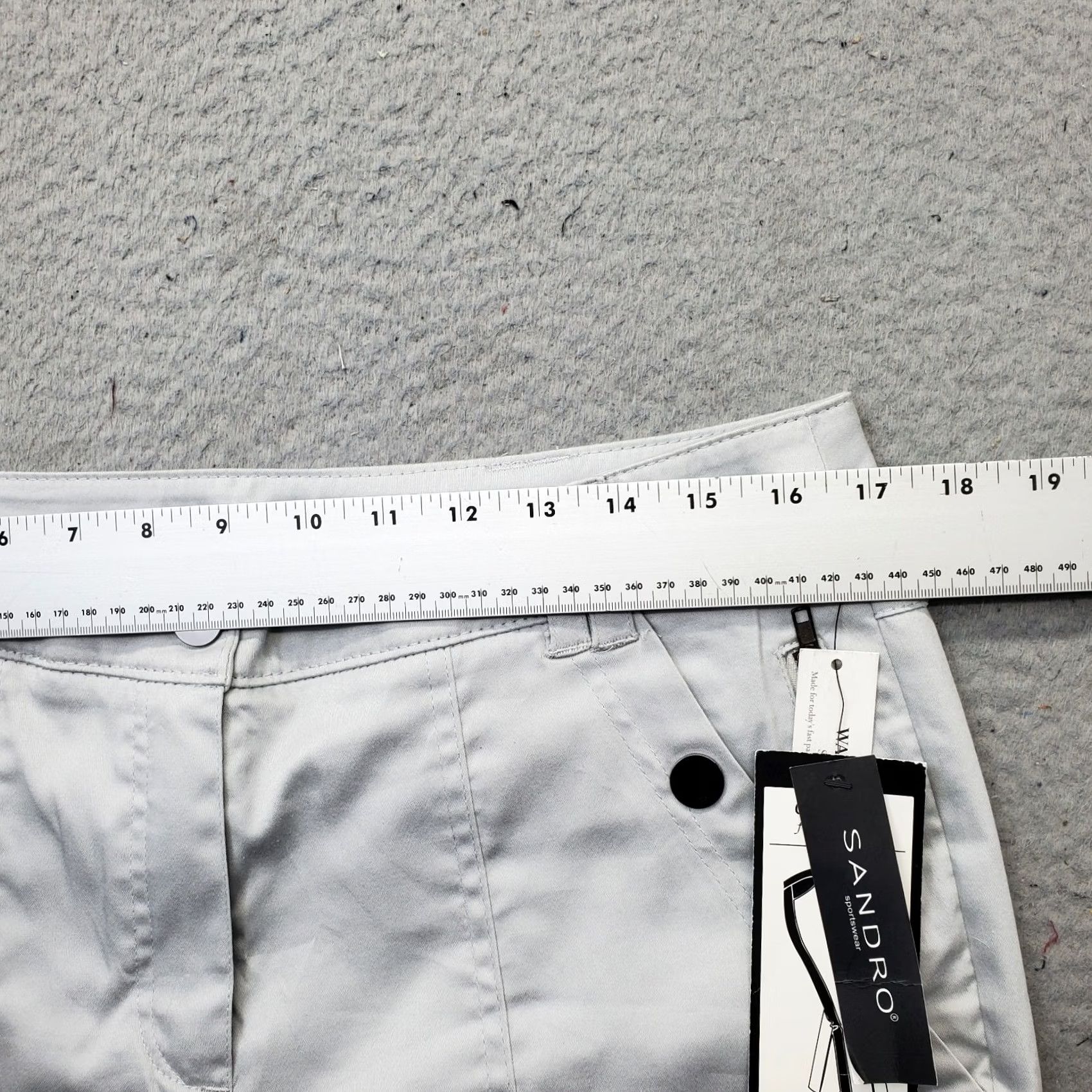 Sandro Sandro Sportswear Crop Pants Womens 12 Gray Stretch Flat Front Double Belt Loops Size 34" / US 12 / IT 48 - 7 Thumbnail