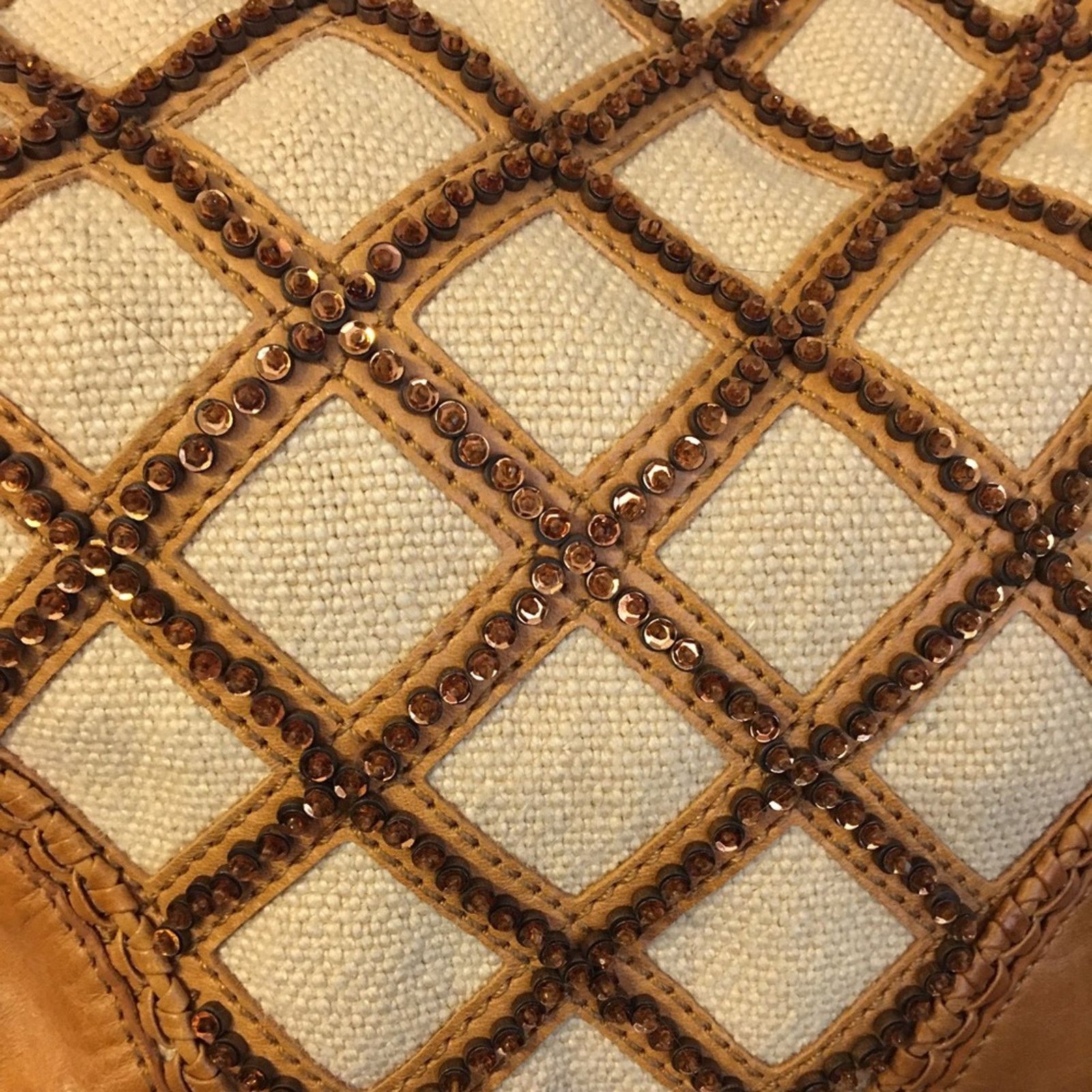 Vintage Vintage Isabella Fiore lattice leather beaded bag Size ONE SIZE - 9 Thumbnail