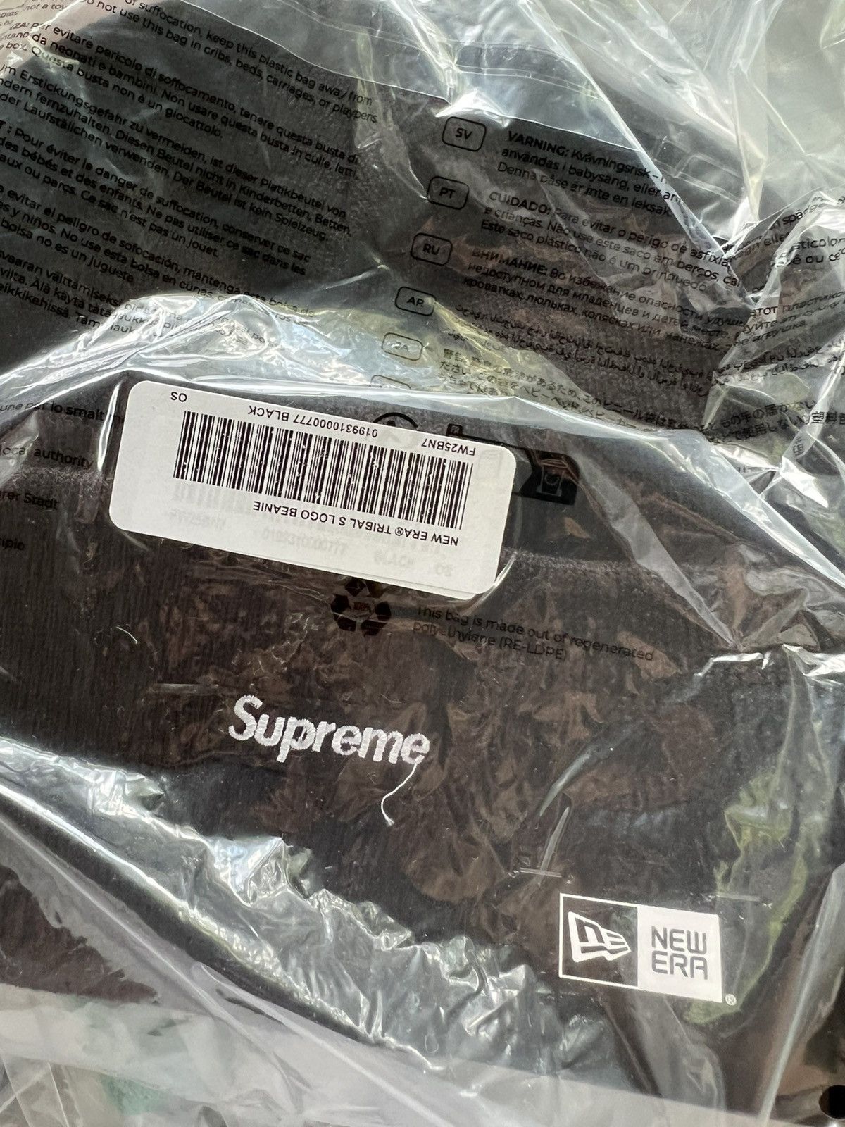 Supreme Supreme New Era® Tribal S Logo Beanie Black Size ONE SIZE - 2 Thumbnail