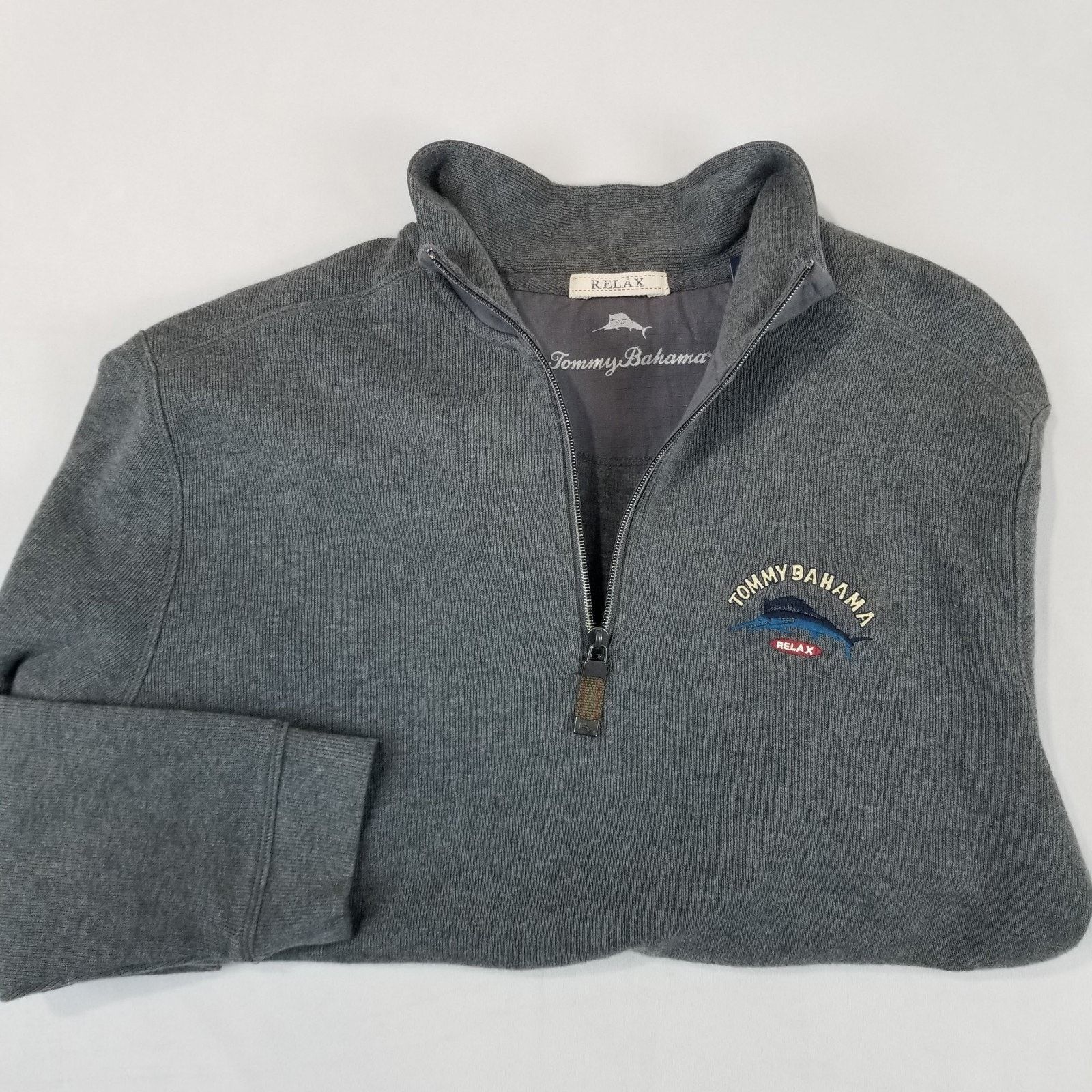 Tommy Bahama Tommy Bahama Relax Sweater Men’s Large Gray 1/4 Zip Pullover Size US L / EU 52-54 / 3 - 2 Thumbnail