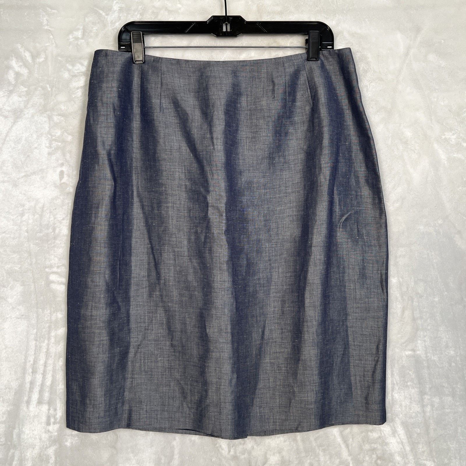 Ellen Tracy Linda Allard Ellen Tracy Blue Shiny Back Zip ￼Linen Blend Pe Size 38" / US 16 / IT 52 - 1 Thumbnail
