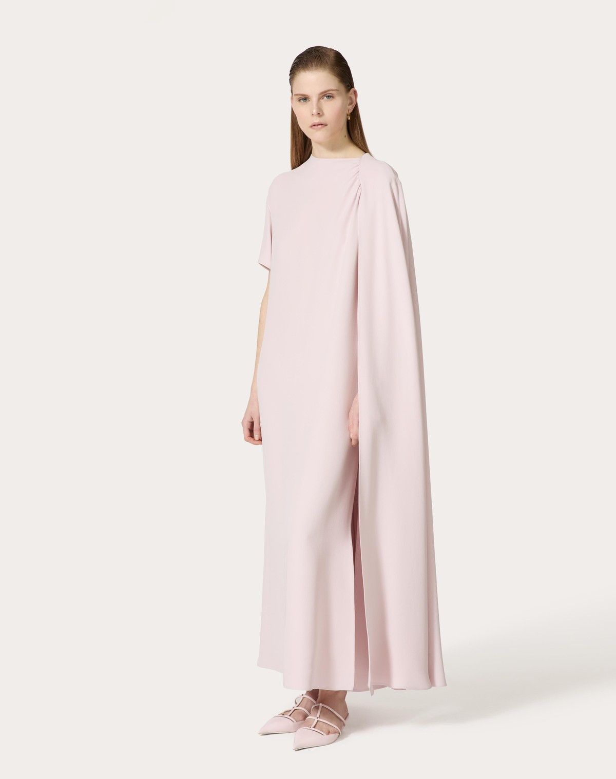 Valentino o1s1wg110525 Cady Couture Midi Dress in Grey Size S / US 4 / IT 40 - 2 Thumbnail