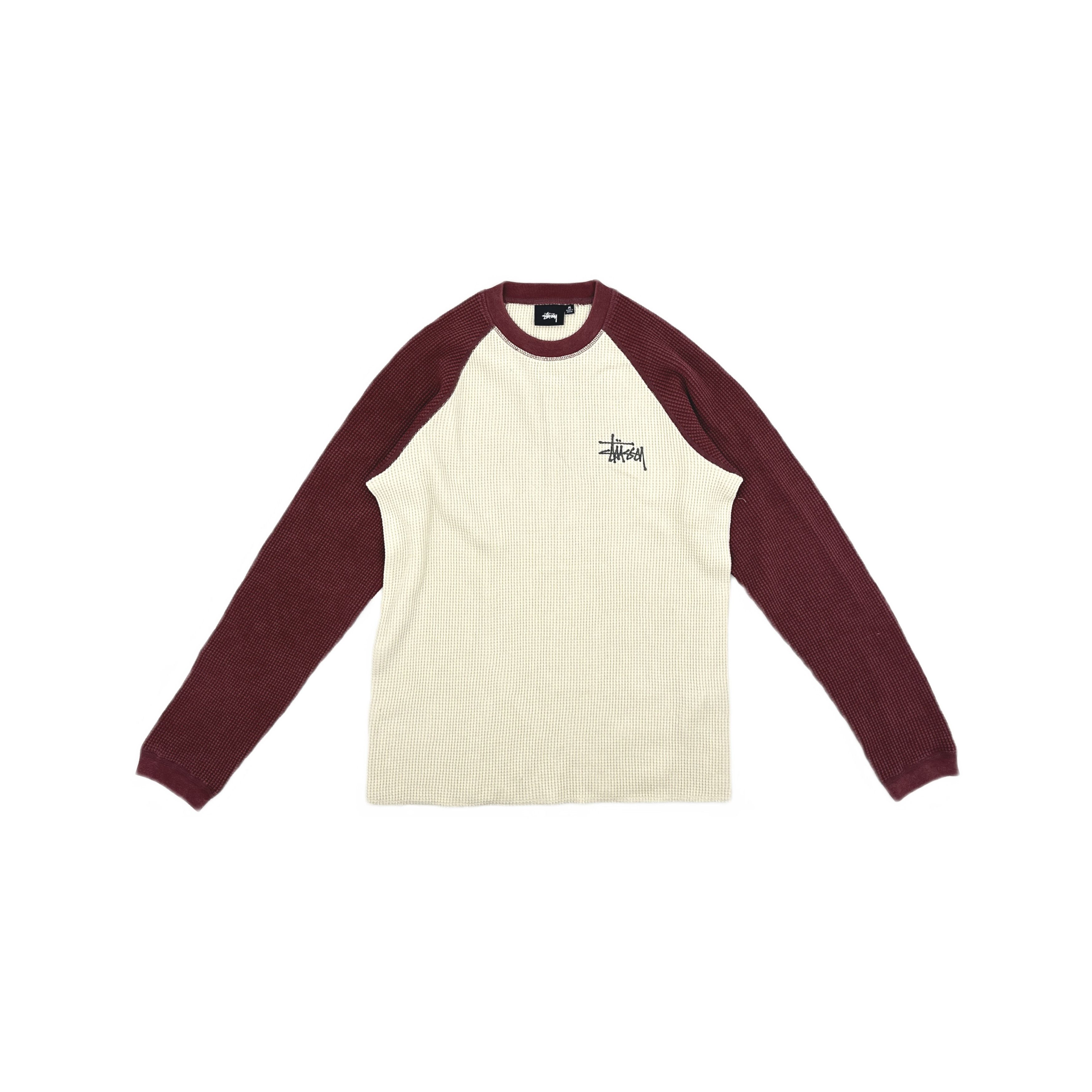 Stussy Waffle Thermal Raglan Long Sleeve Size M