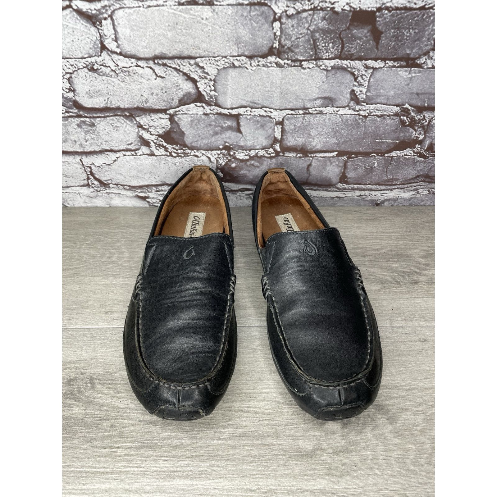 Olukai Olukai Akepa Moc Slip On Loafers Men's size 10.5 Black Leath Size US 10.5 / EU 43-44 - 10 Thumbnail