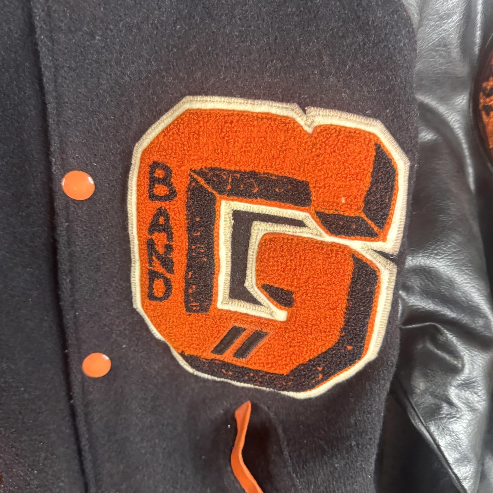 Vintage VINTAGE Teens Small Black Wool Leather Band UIL 70s Letterman Varsity Jacket Size US S / EU 44-46 / 1 - 3 Thumbnail