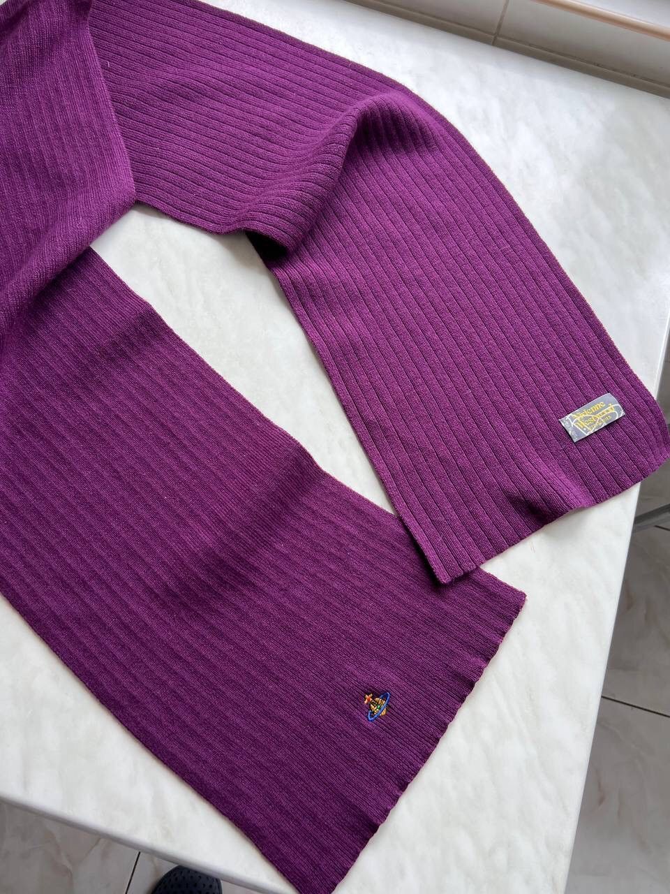 Vivienne Westwood Vivienne Westwood Scarf Muffler Neckwear Vintage Wool Purple Size ONE SIZE - 6 Thumbnail