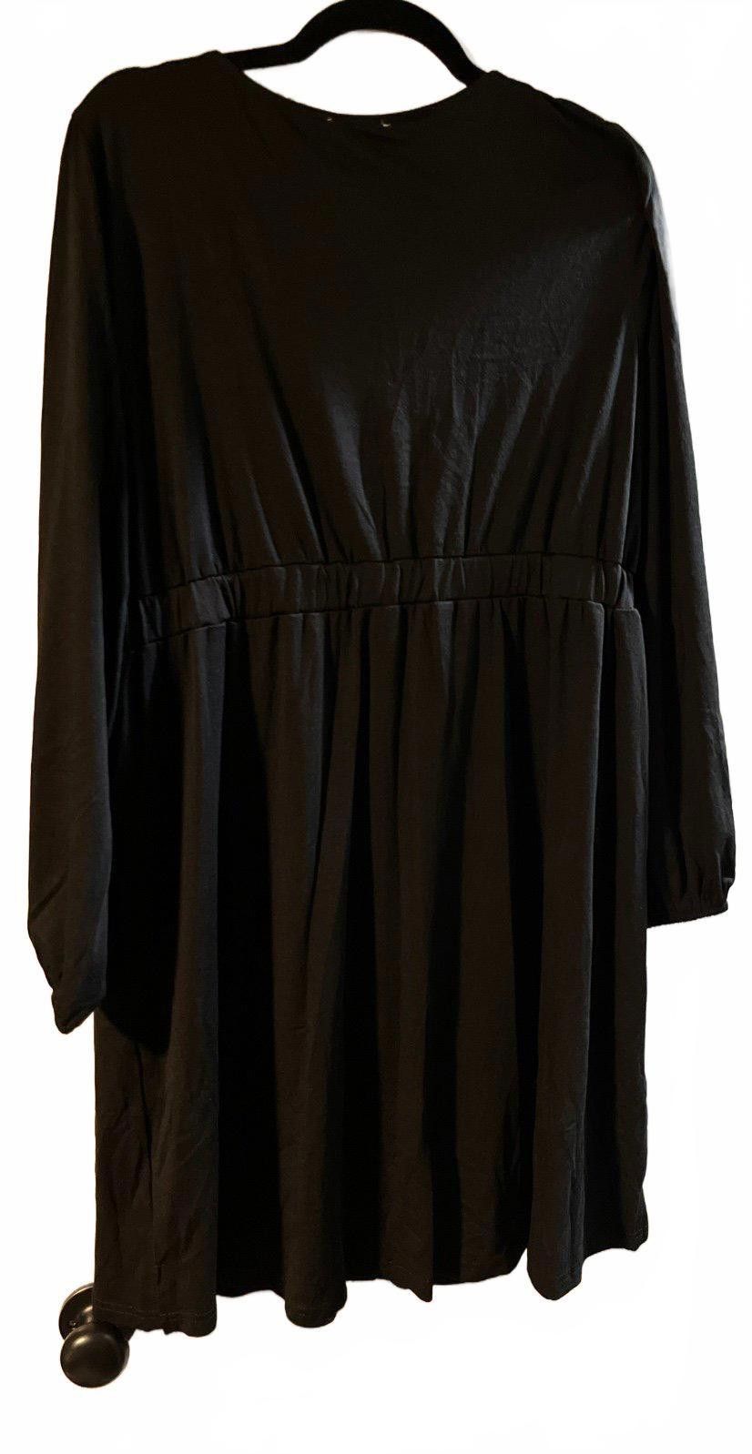 Designer Stylish Black Dress with Button Detail by Royal & Reese Size XL / US 12-14 / IT 48-50 - 2 Thumbnail