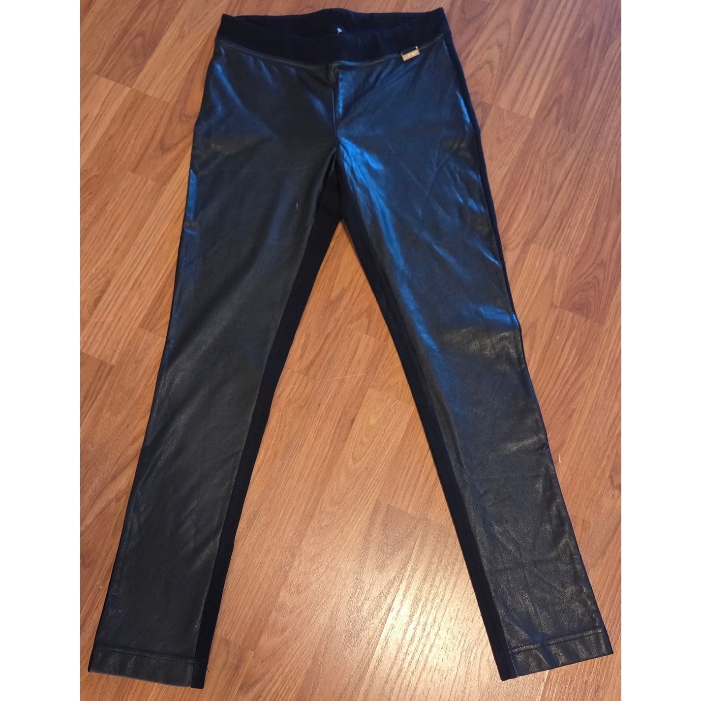 Calvin Klein Calvin Klein Ponte Knit Faux Leather Leggings - XS Size 28" / US 6 / IT 42 - 2 Thumbnail