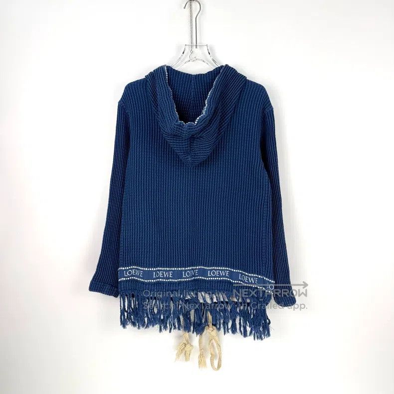 Loewe Loewe Blue letter fringed zip-up hooded sweatshirt Size US S / EU 44-46 / 1 - 4 Thumbnail