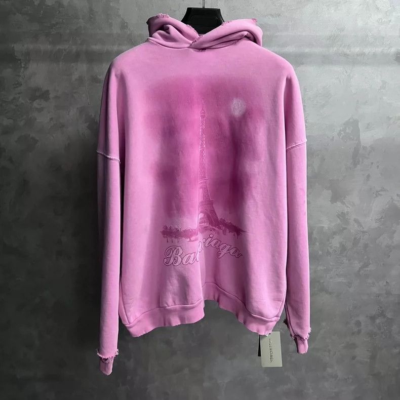 Balenciaga Balenciaga Pink Logo Print Hoodie Size US XS / EU 42 / 0 - 1 Thumbnail