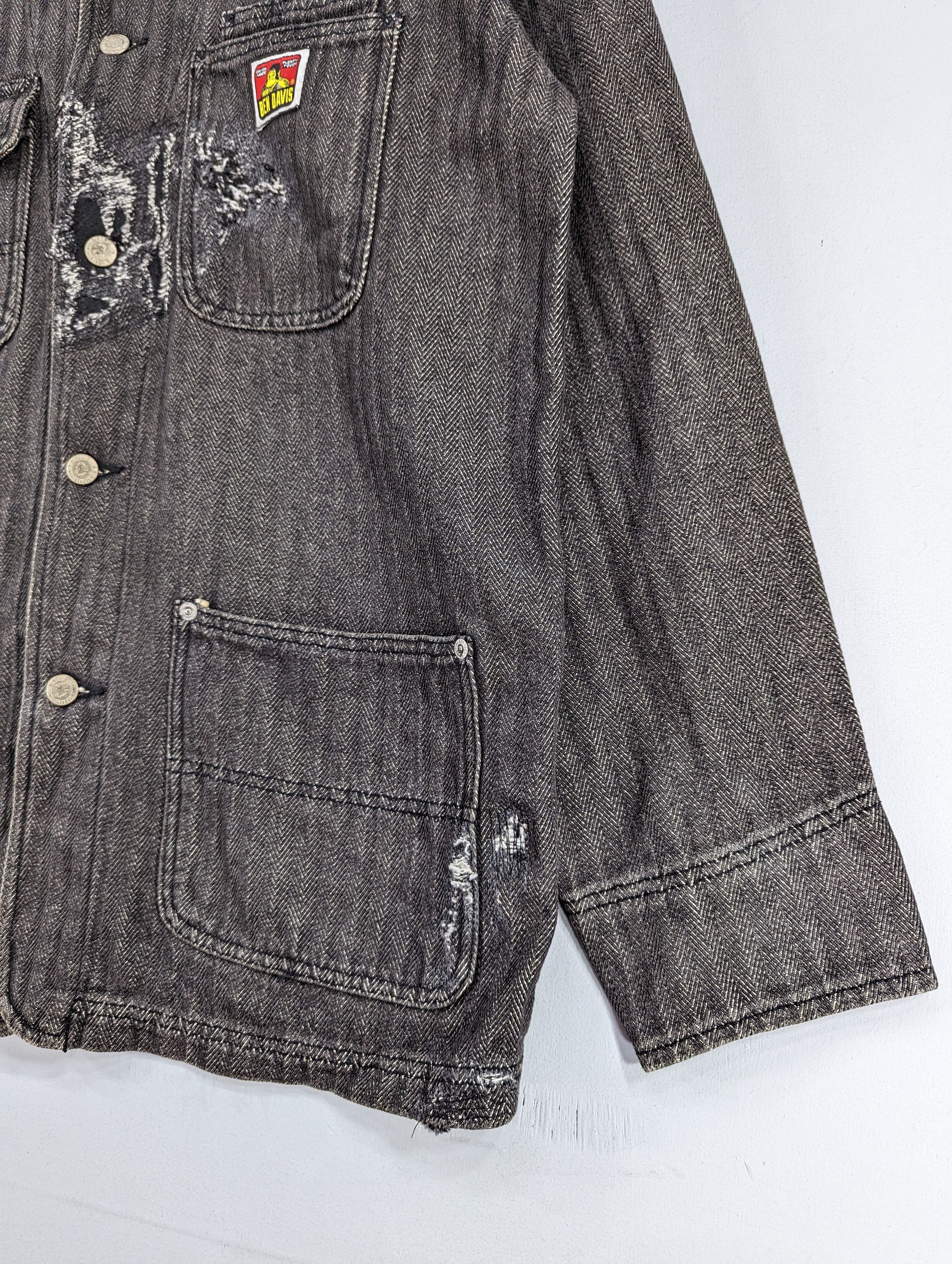 Ben Davis Vintage Ben Davis Distressed Herringbone Chore Jacket Size US L / EU 52-54 / 3 - 4 Thumbnail