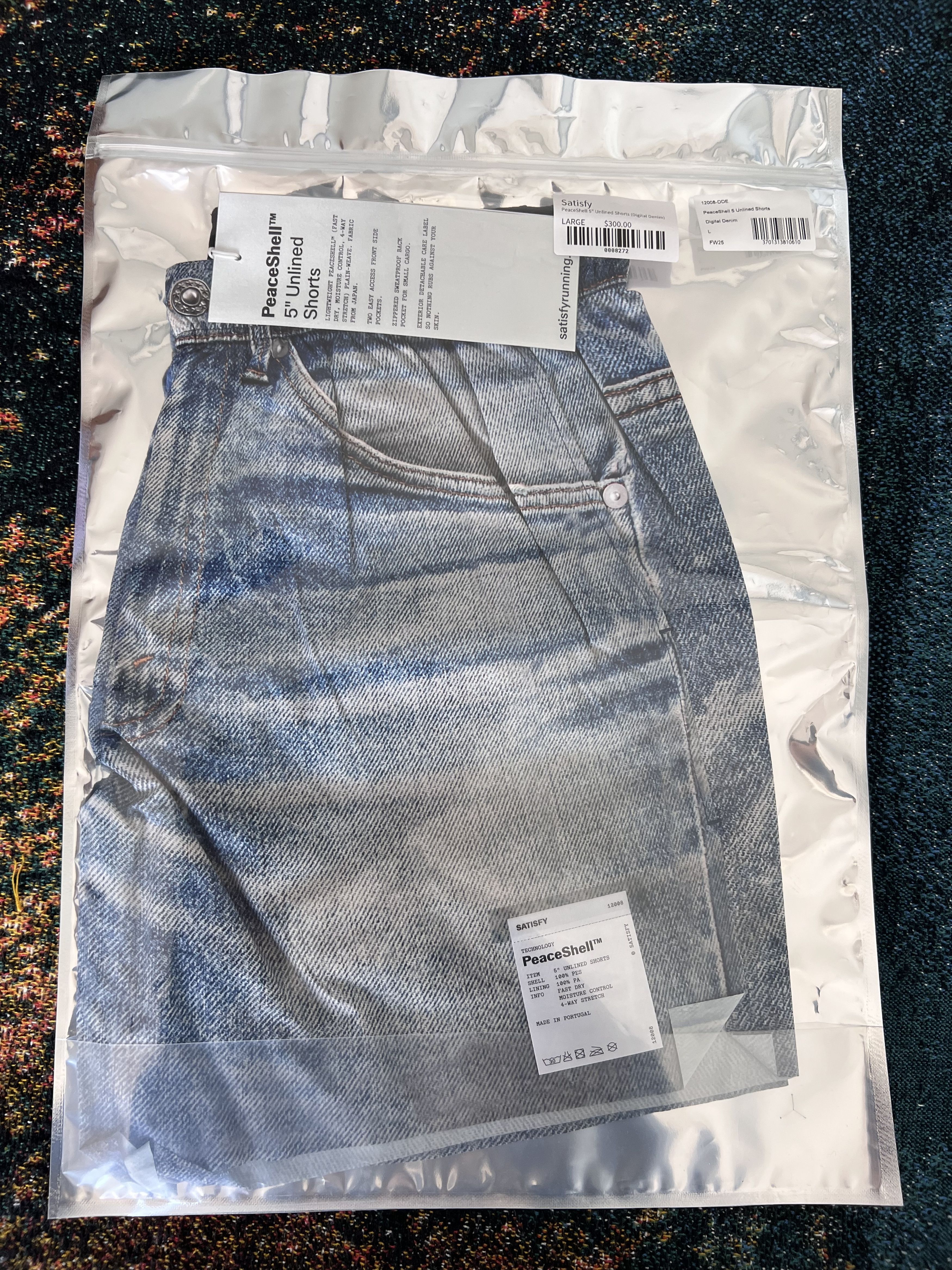 Satisfy Satisfy Running Peaceshell 5 Inch Unlined Shorts Blue Denim Size US 34 / EU 50 - 8 Thumbnail