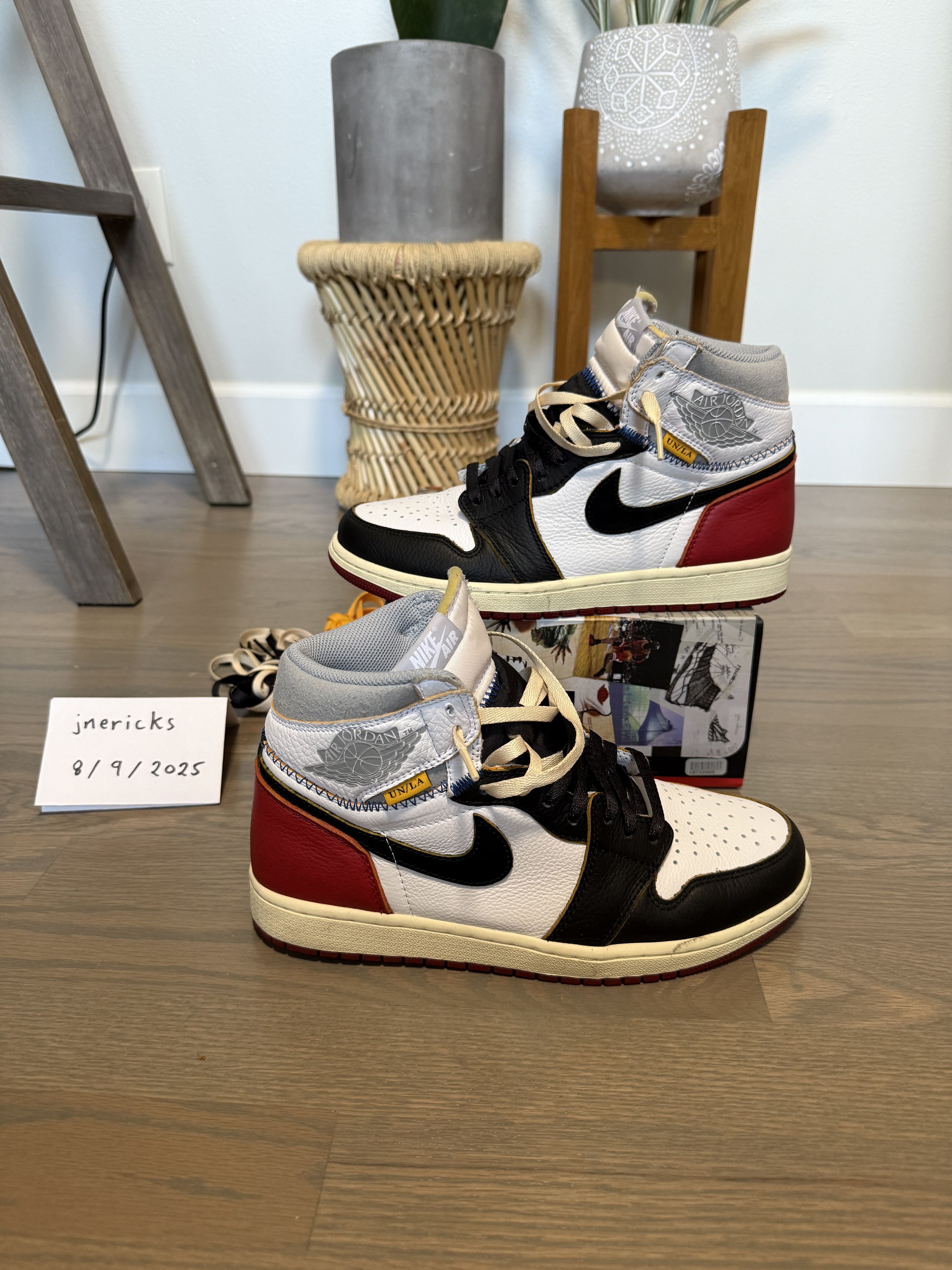 Jordan Brand × Union LA Jordan 1 Retro High Union Los Angeles Black Toe Size US 9.5 / EU 42-43 - 3 Thumbnail