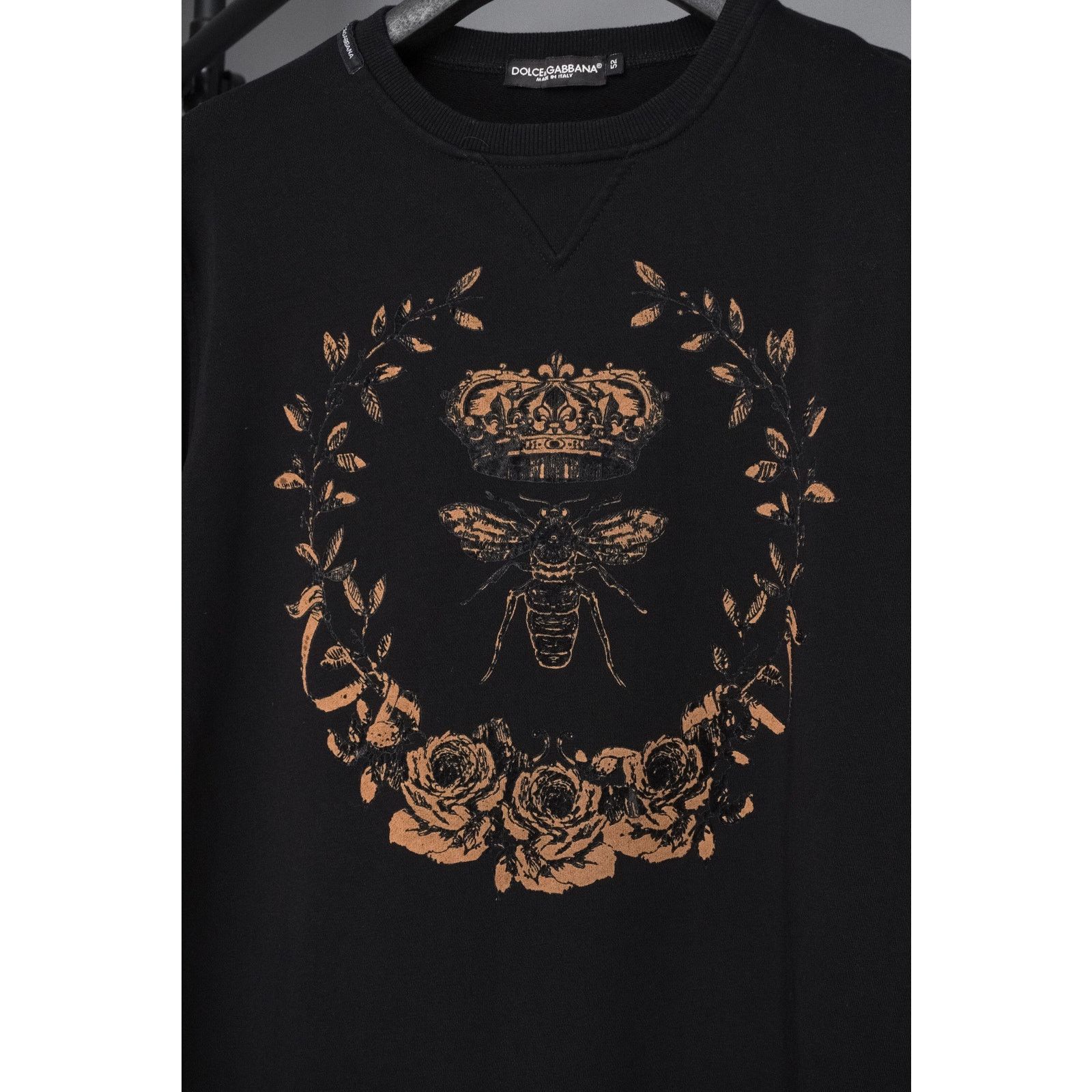 Dolce & Gabbana Dolce gabbana king bee print gold logo black crew sweatshirt Size US L / EU 52-54 / 3 - 6 Thumbnail