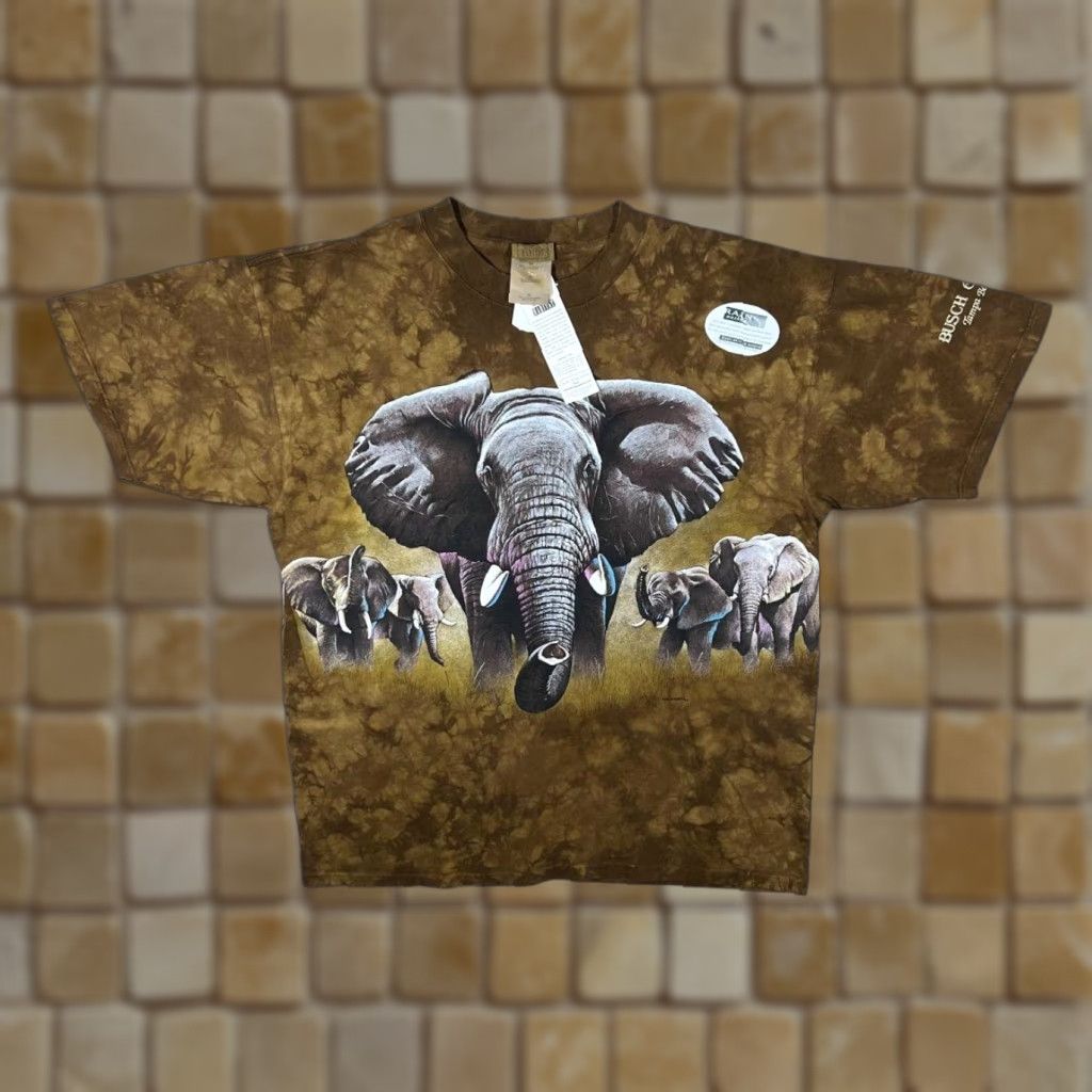 Habitat Vintage Habitat Busch Gardens Elephant Nature Wildlife Tie Dye T-Shirt XL Men Brown Graphic 90s N/A Size US XL / EU 56 / 4 - 1 Thumbnail