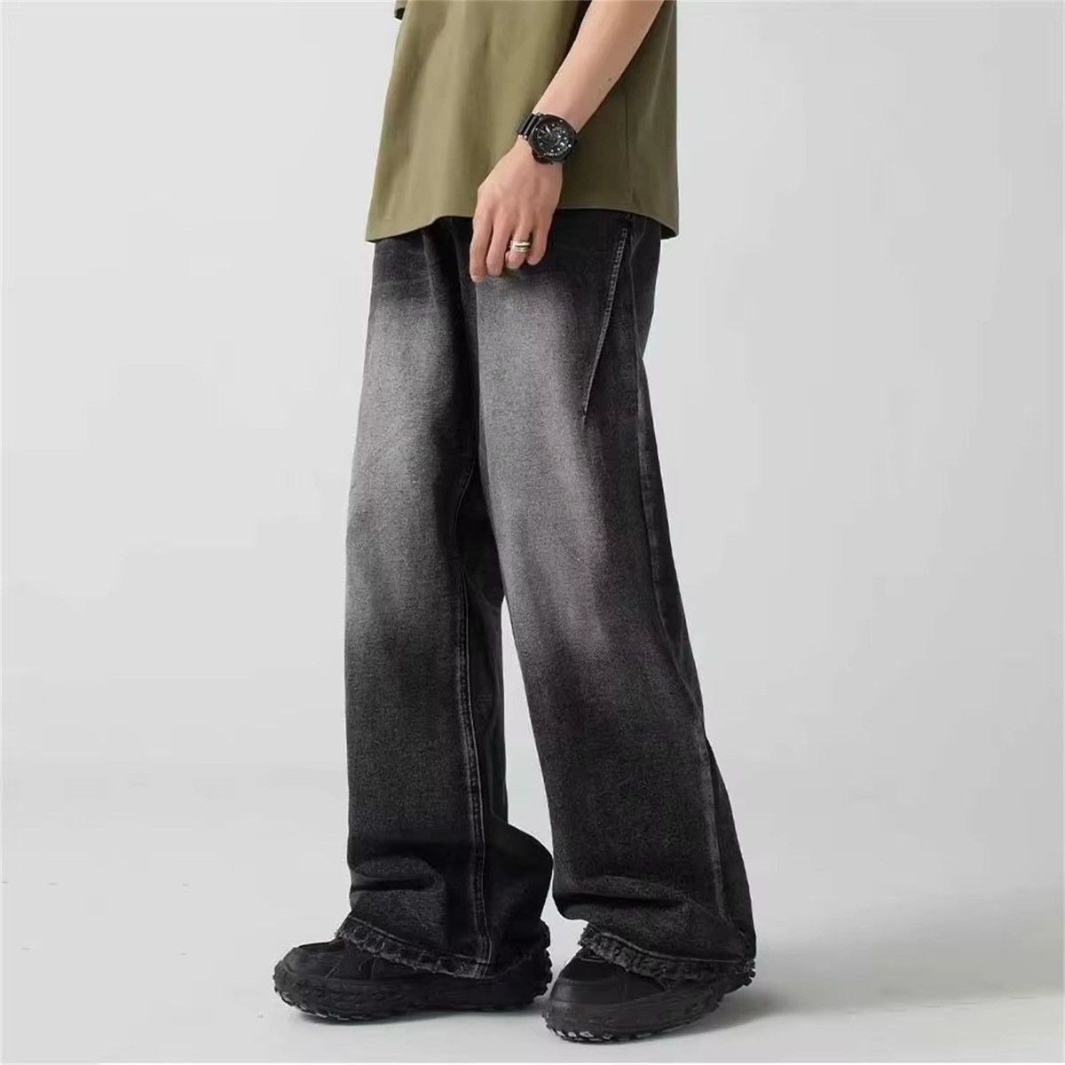 Jean × Vintage Washed Gray Straight Streetwear Jeans Y2k Vintage Size US 30 / EU 46 - 1 Thumbnail