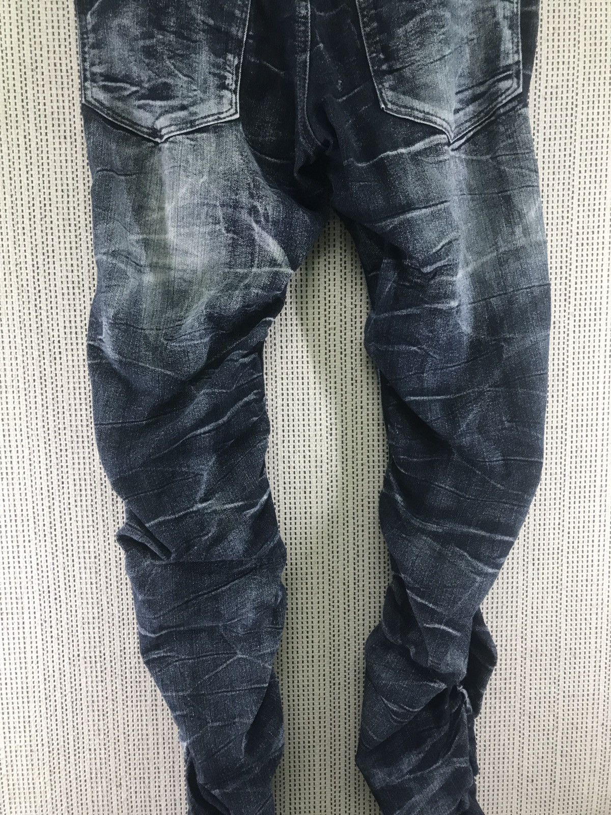 Japanese Brand Vintage Distressed Stacked Denim Jeans Washed Black Slim Fit Size US 33 - 5 Thumbnail