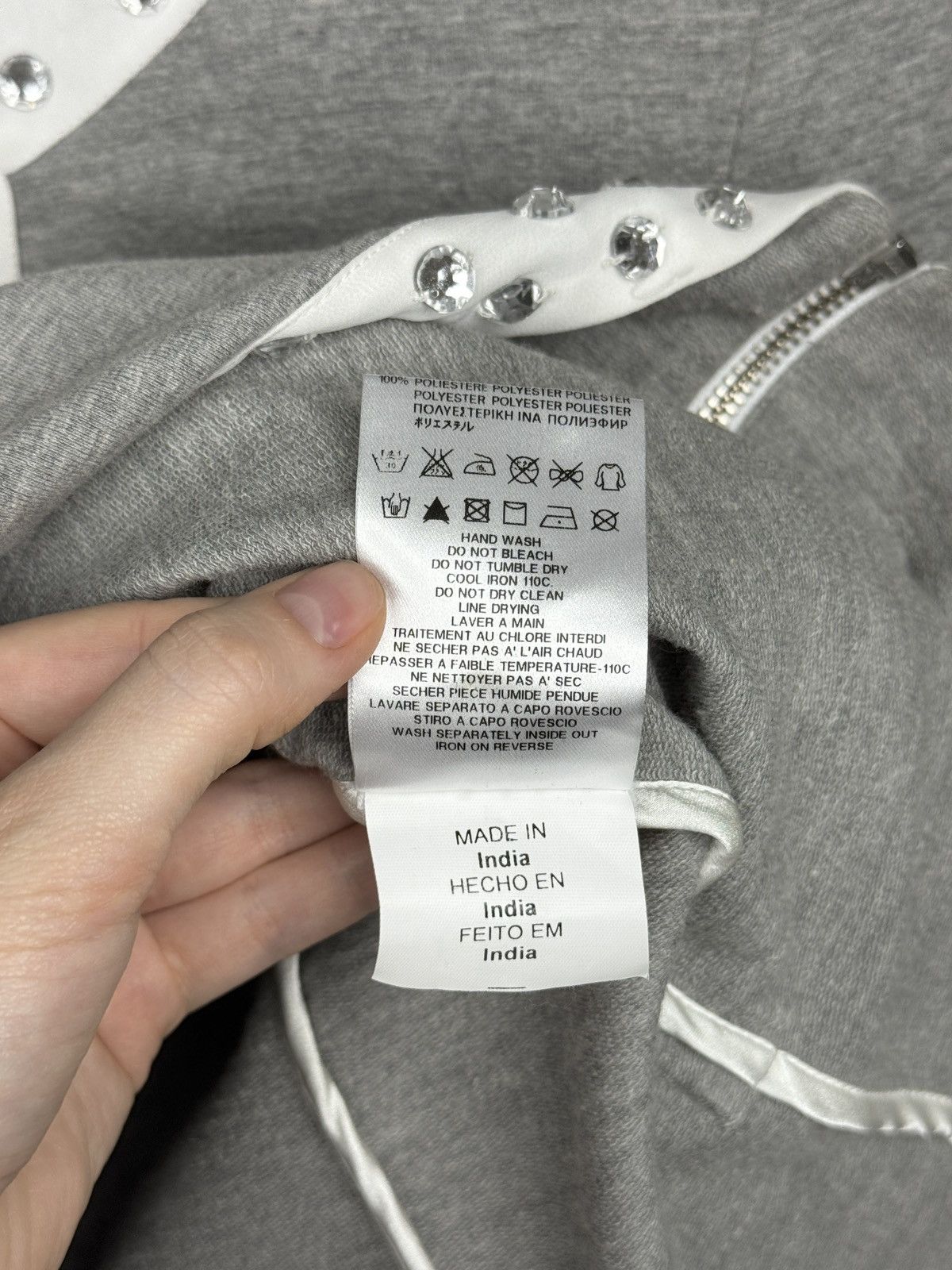 Love Moschino Love Moschino Grey Studded Cotton Cardigan Full zip jacket Size M / US 6-8 / IT 42-44 - 14 Thumbnail