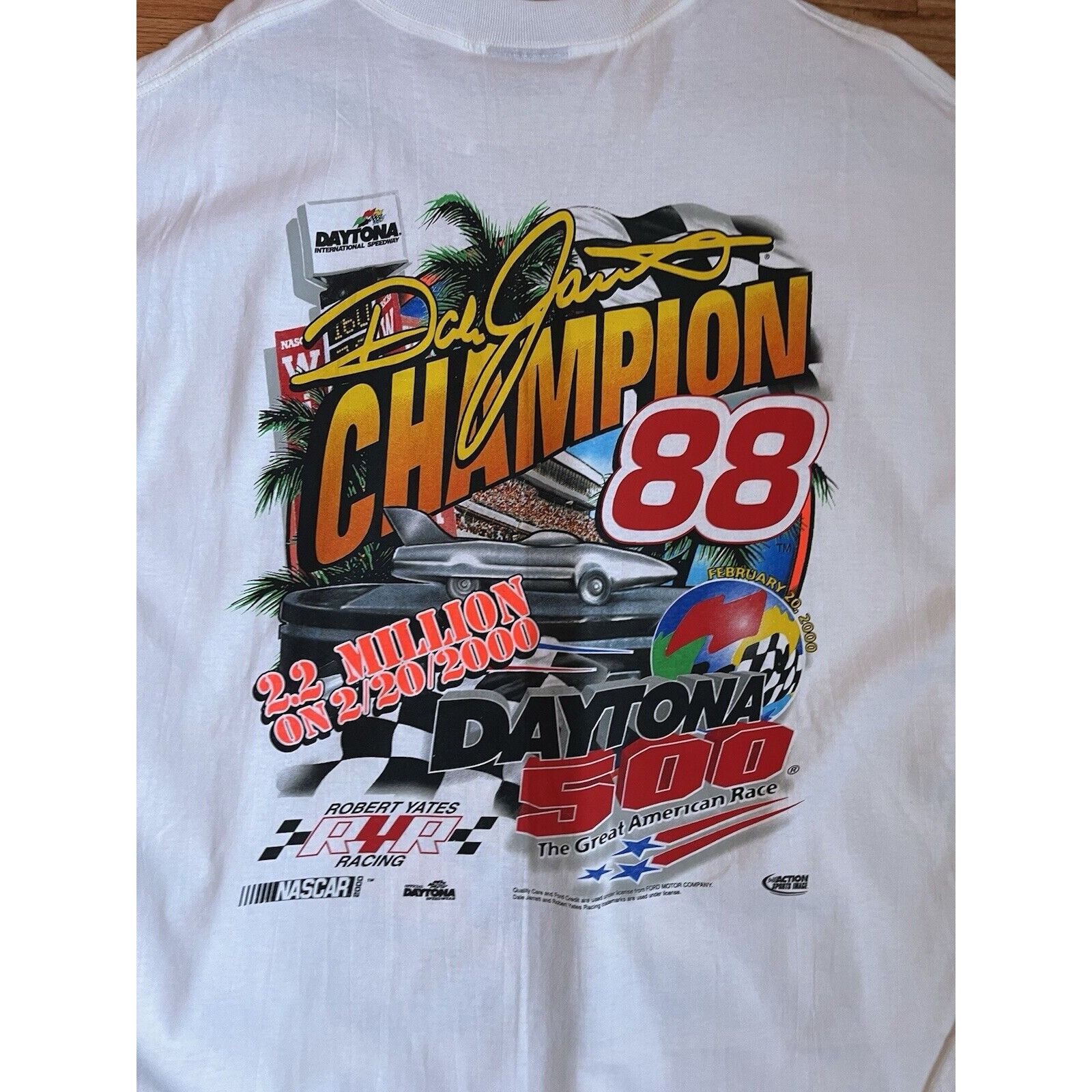 NASCAR VINTAGE DAYTONA 500 NASCAR YATES JARRET TEE SIZE XL 90S Y2K Size US XL / EU 56 / 4 - 6 Thumbnail