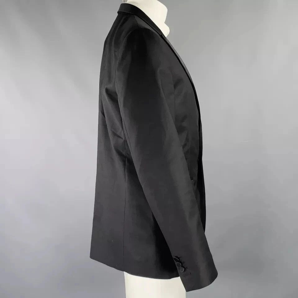 Dsquared2 DSQUARED2 Size 38 Black Glitter Wool Silk Peak Lapel Coat Size 38R - 6 Thumbnail
