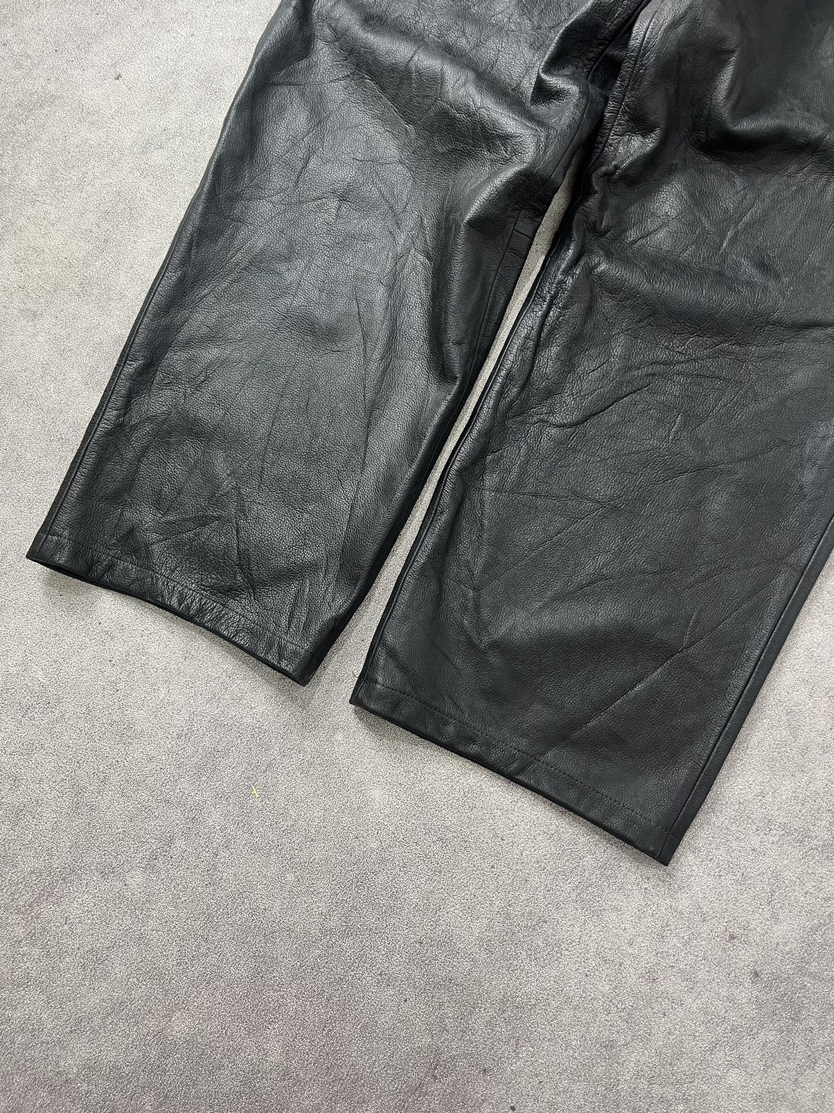 Vintage I garage uomo leather double tuck pants Size US 33 - 3 Thumbnail