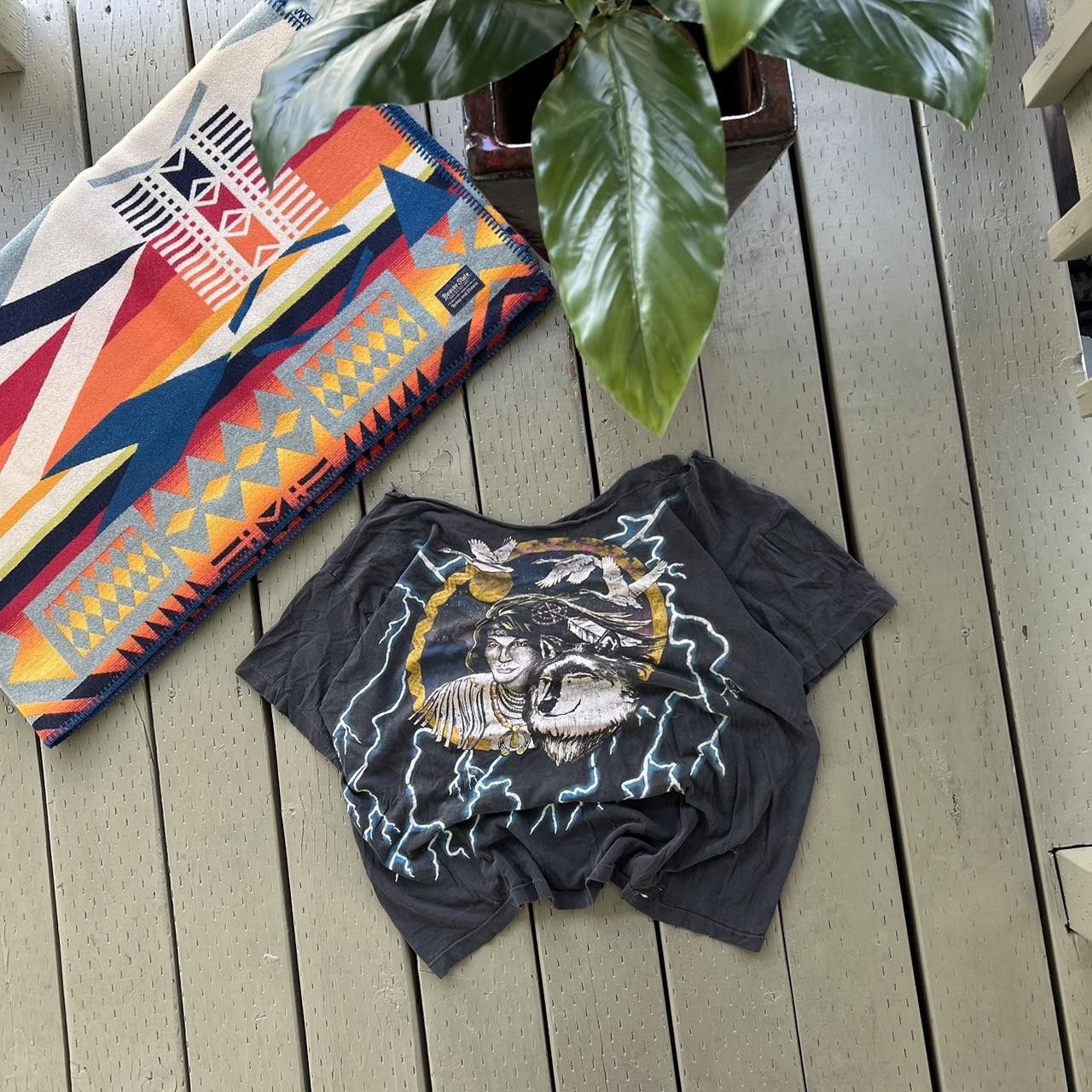 Vintage Vtg 90s American Thunder Mens Indian Eagle Lightning T-Shirt Size US S / EU 44-46 / 1 - 1 Thumbnail