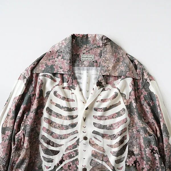 Kapital KAPITAL Sakura BONEpt Wrangle Collar Open-neck Shirt Khaki 3 Size US L / EU 52-54 / 3 - 3 Thumbnail
