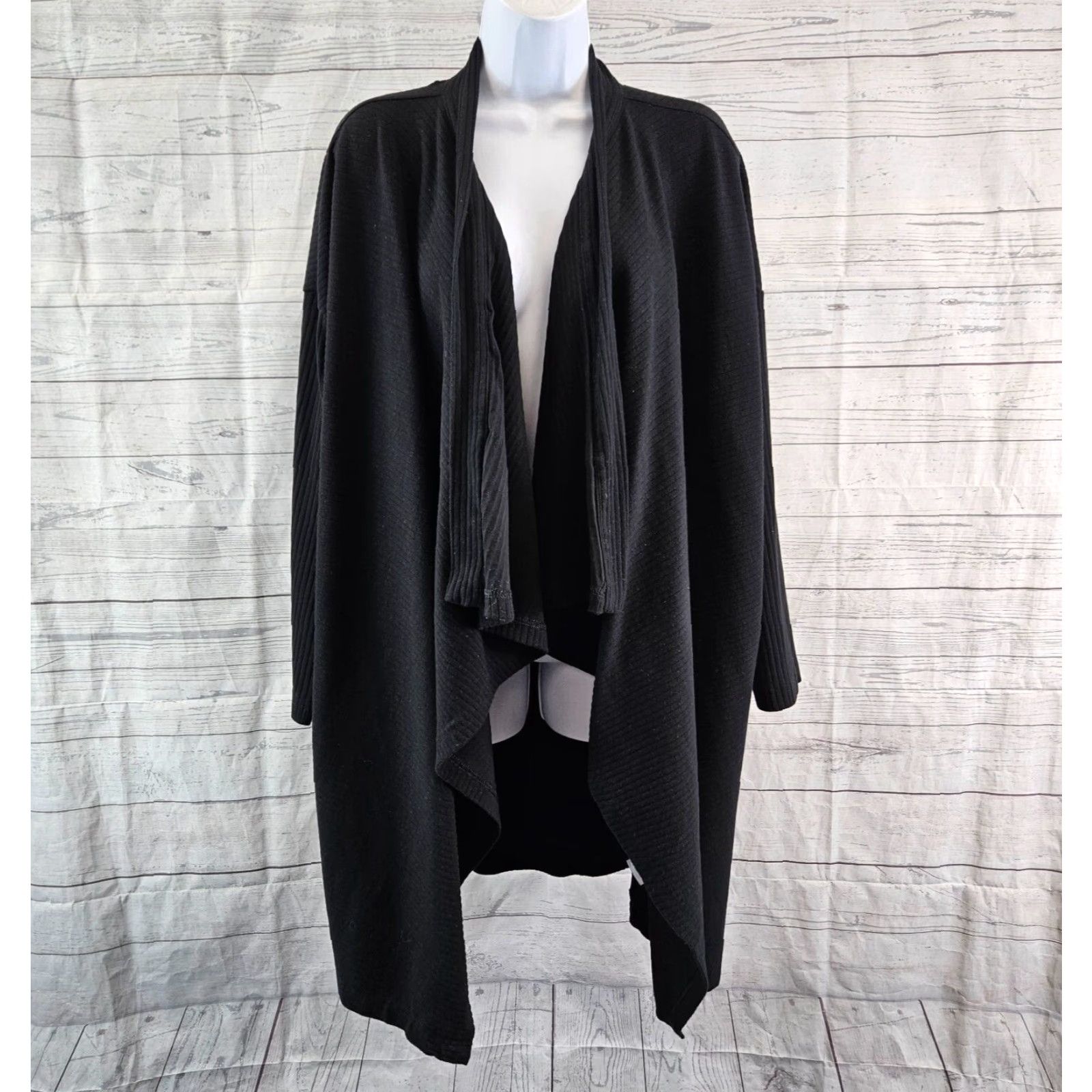 Banana Republic VINTAGE Banana Republic Womens Cardigan Sz Large Black Open Front Cotton Blend Size L / US 10 / IT 46 - 2 Thumbnail