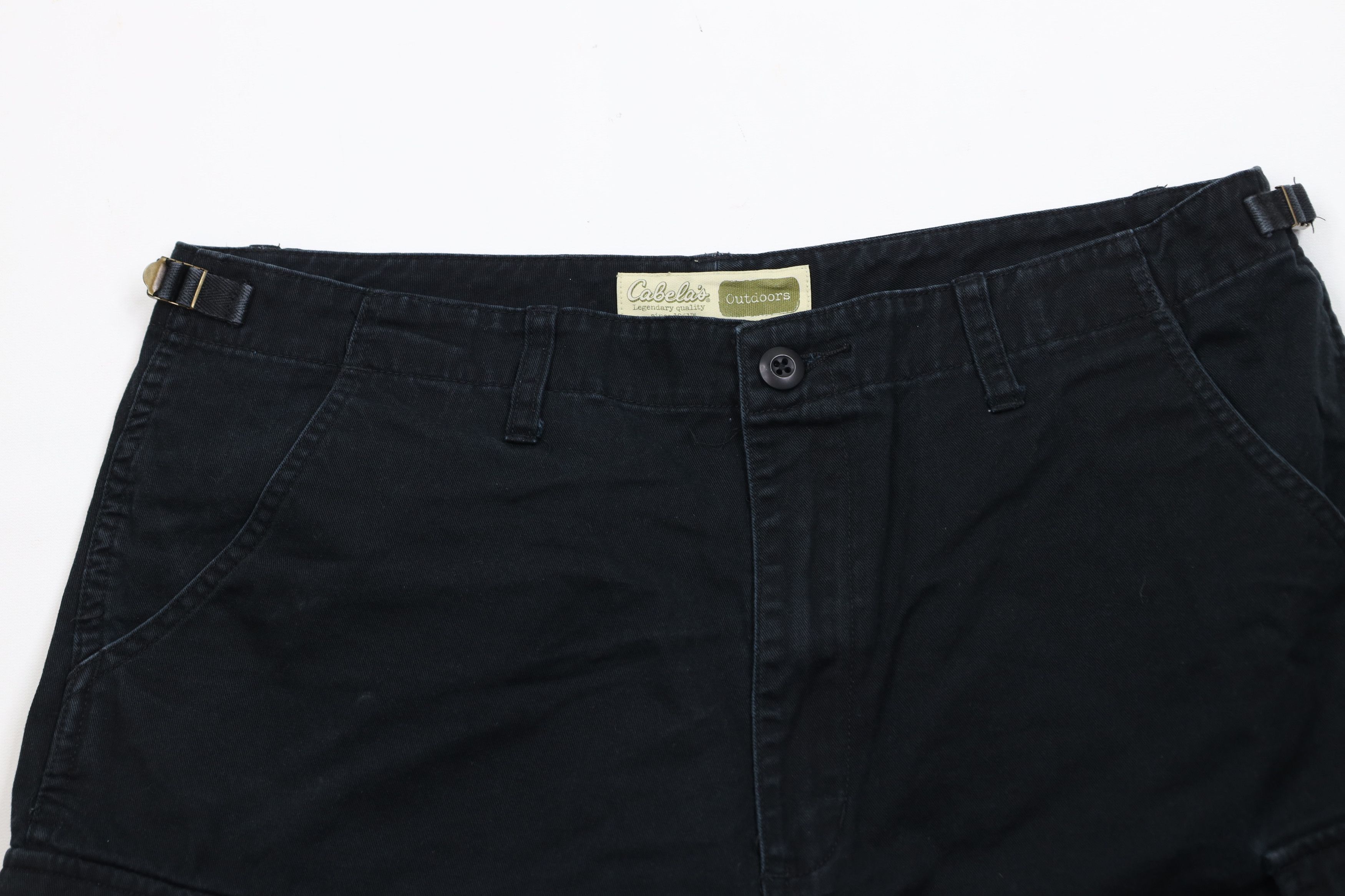 Cabelas Vintage Cabelas Heavyweight Cargo Shorts Black Cotton Size US 38 / EU 54 - 2 Thumbnail