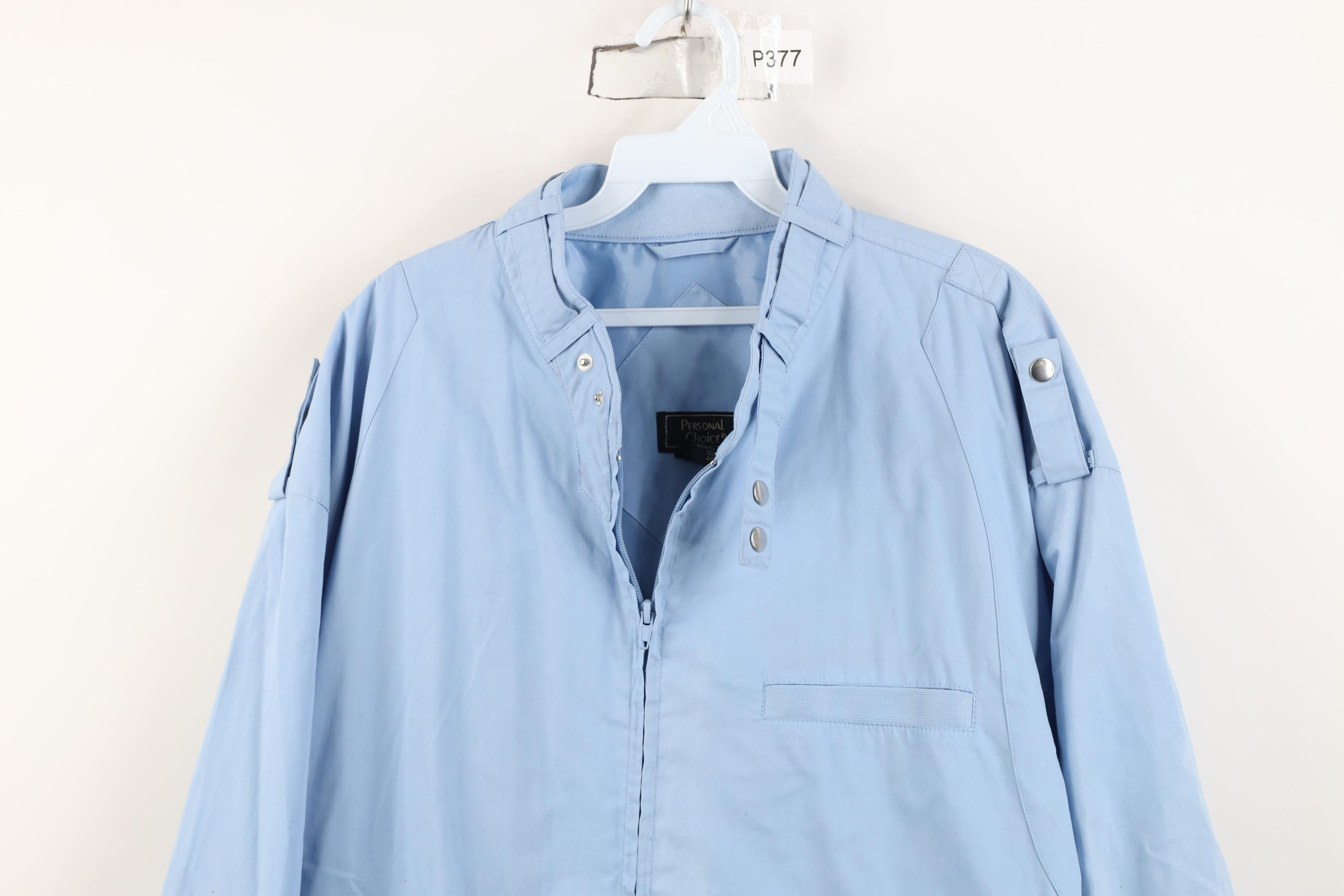 Vintage Vintage 90s Streetwear Racer Bomber Jacket Carolina Blue Size US XL / EU 56 / 4 - 2 Thumbnail