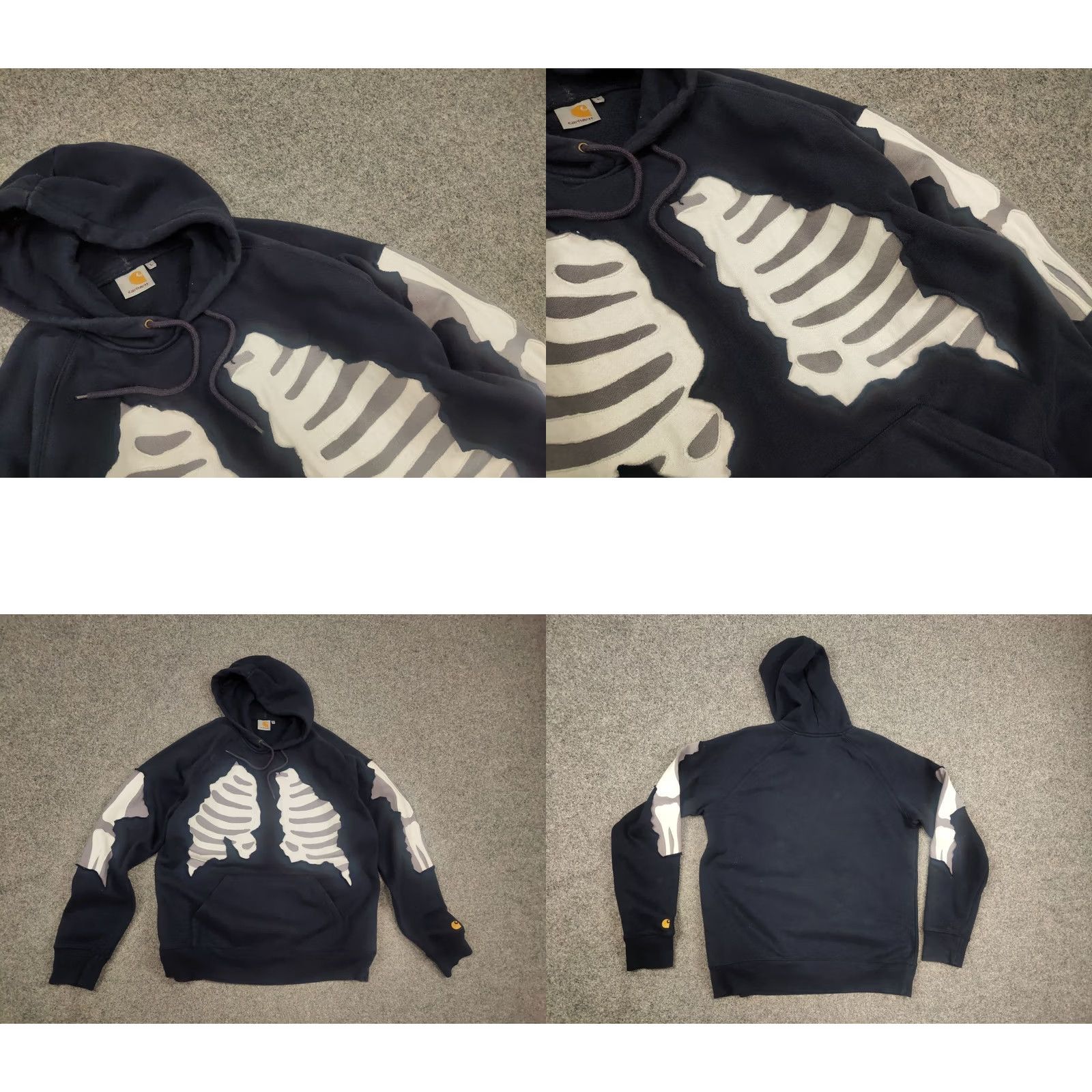 Carhartt VINTAGE Carhartt Skeleton Hoodie Baggy Fit blue Shirt Hoodie Mens L Blue 90s Grunge Retro Size US L / EU 52-54 / 3 - 8 Thumbnail