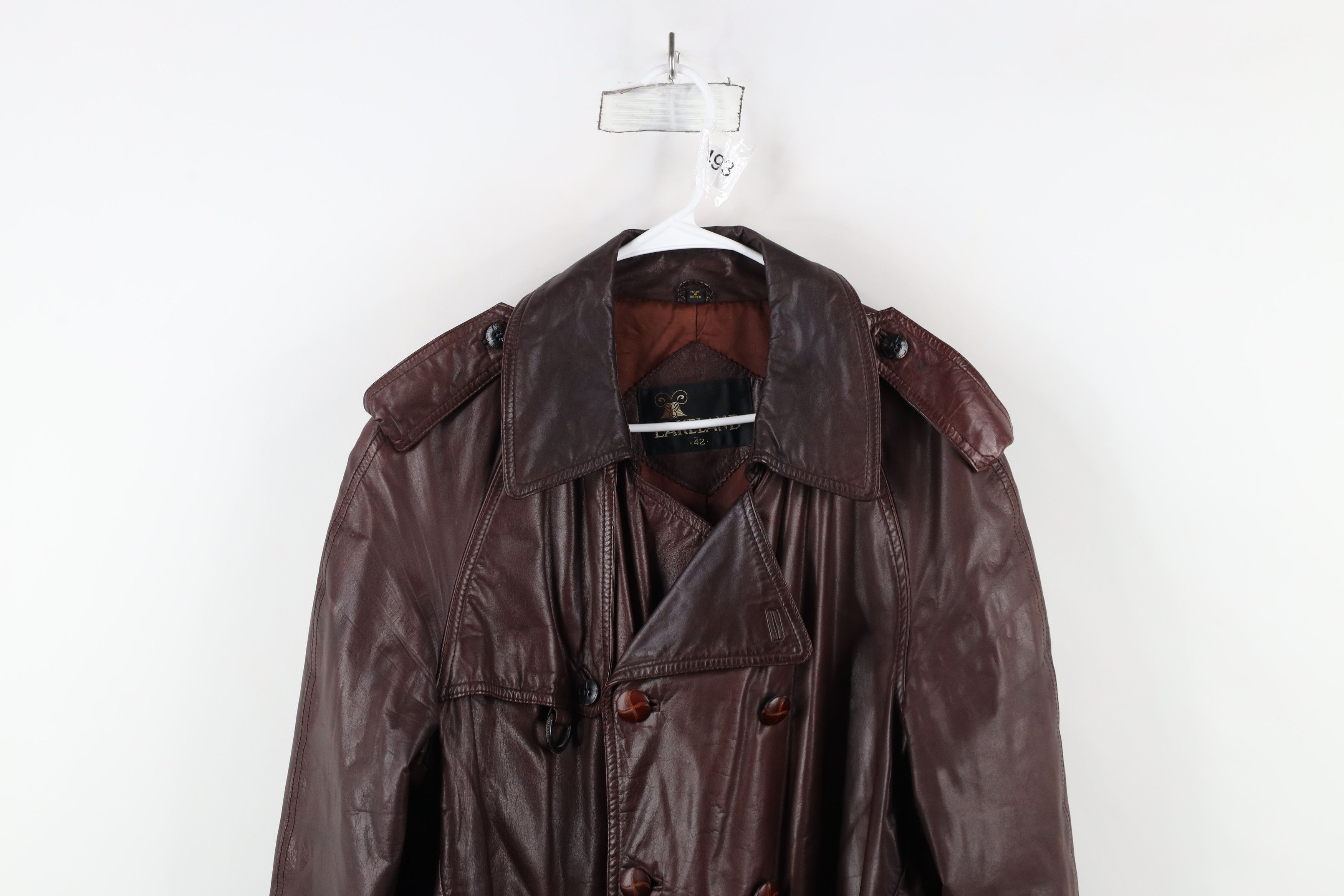 Vintage Vintage 70s Streetwear Belted Trench Coat Oxblood Red Size US XXL / EU 58 / 5 - 2 Thumbnail