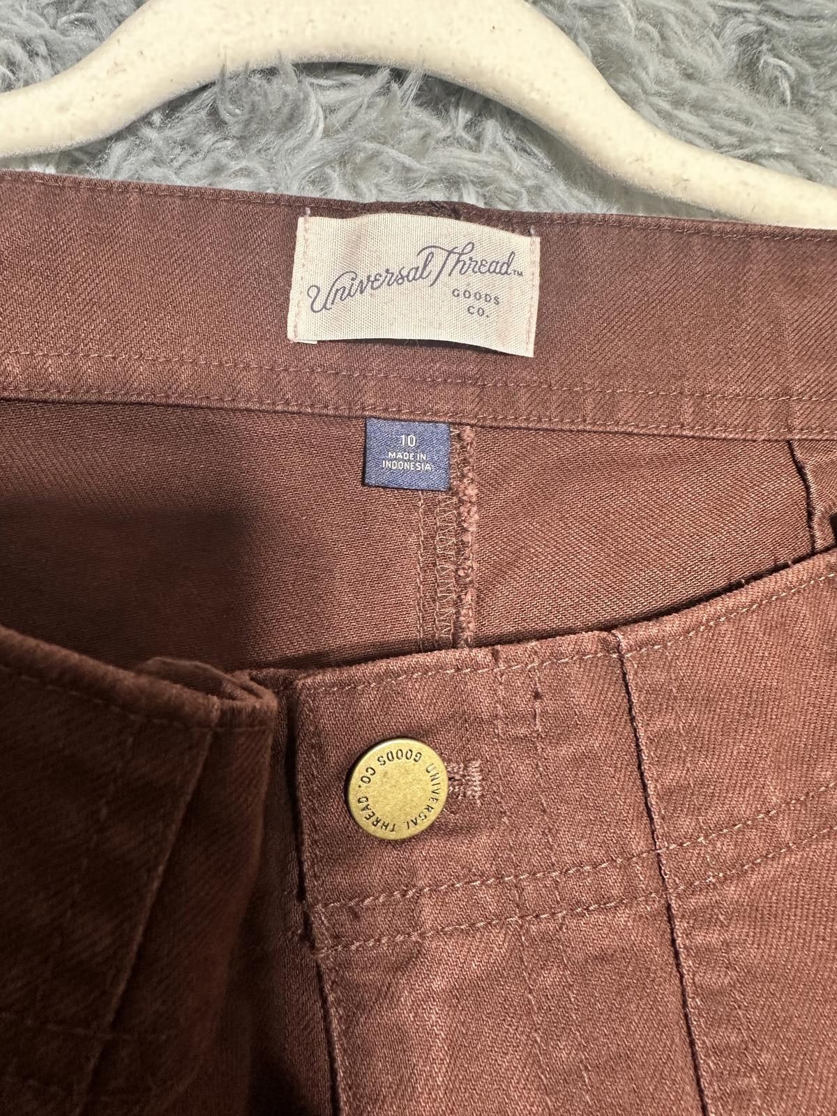 Other Universal Thread Women's Brown High Waist Leg Pants Size 10 Size 32" / US 10 / IT 46 - 4 Thumbnail