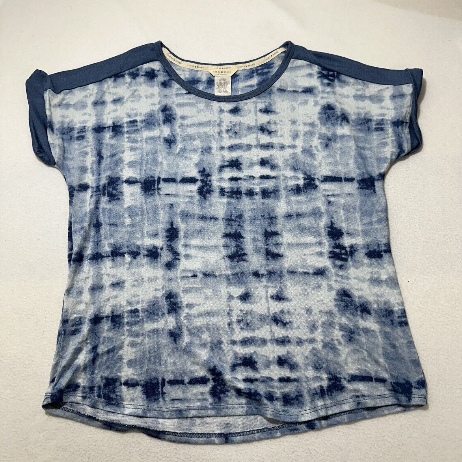Lucky Brand Lucky Brand XL Blue Pajama Top Short Sleeve Tie-Dye T Shirt Size XL / US 12-14 / IT 48-50 - 1 Thumbnail