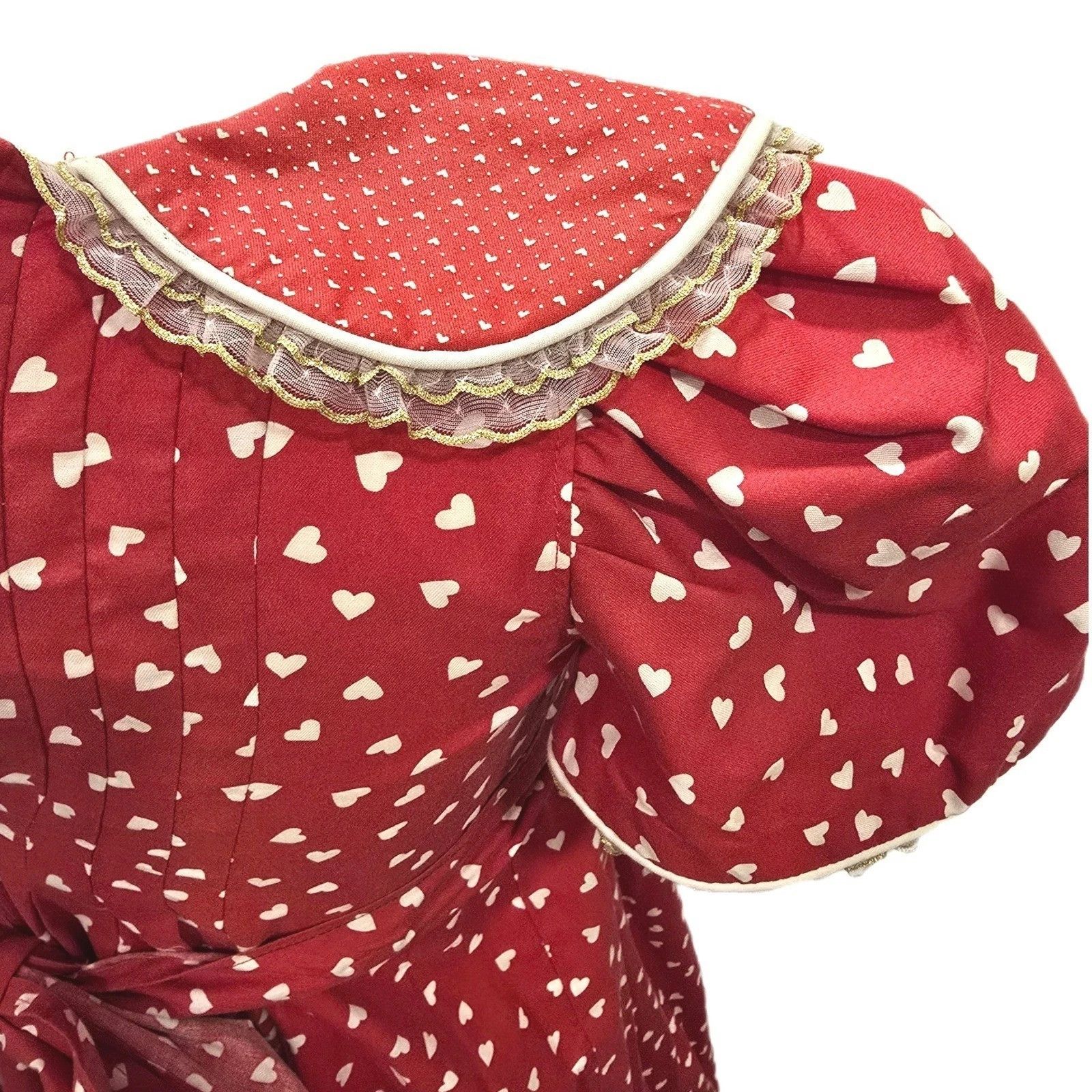 Handmade VTG 70s 80s Handmade Heart Print Prairie Dress XS Size XS / US 0-2 / IT 36-38 - 6 Thumbnail