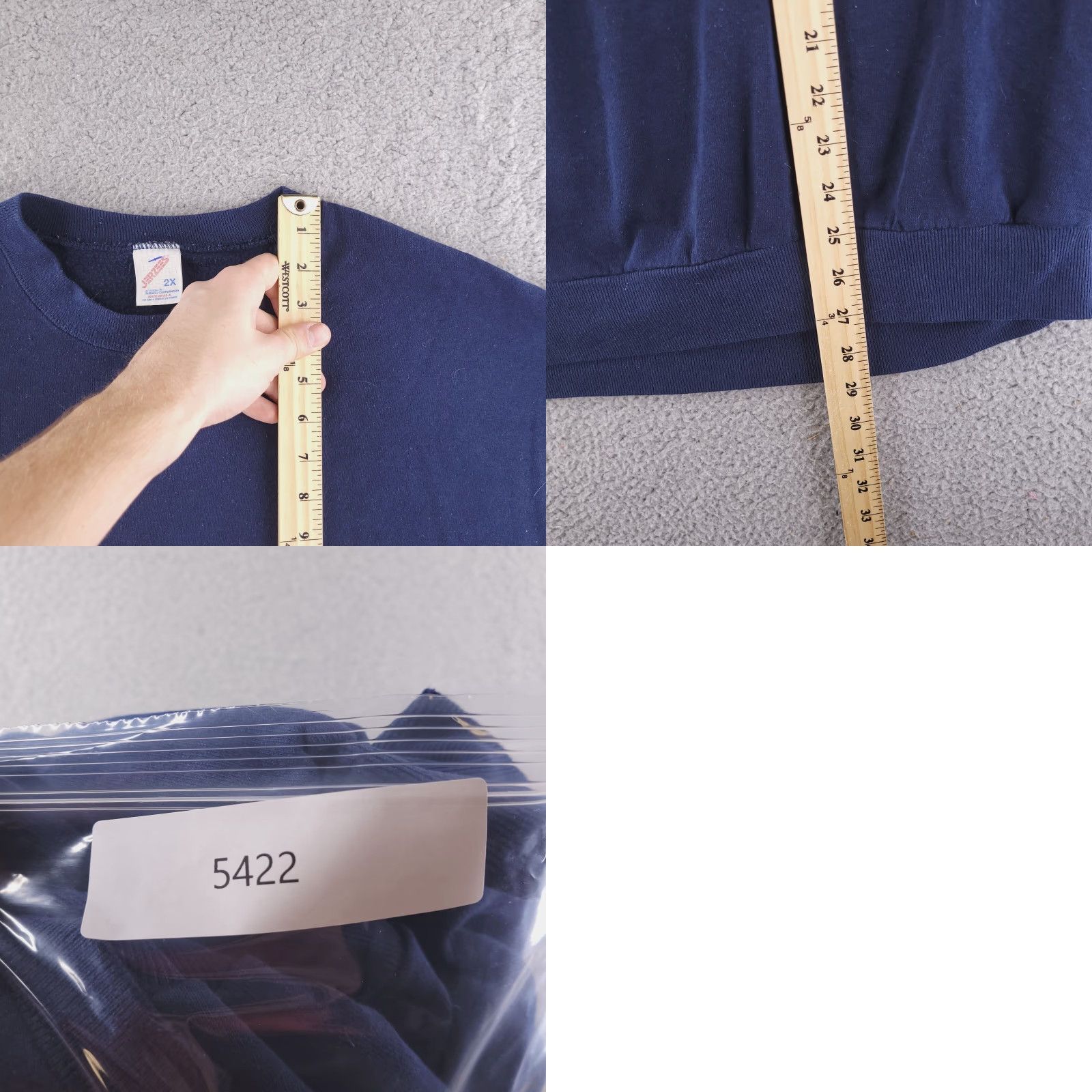 Jerzees VINTAGE Jerzees Sweatshirt Mens 2XL Blue Crewneck Made USA Blank Pullover USA Shirt Mens 2XL Blue Size US XXL / EU 58 / 5 - 8 Thumbnail