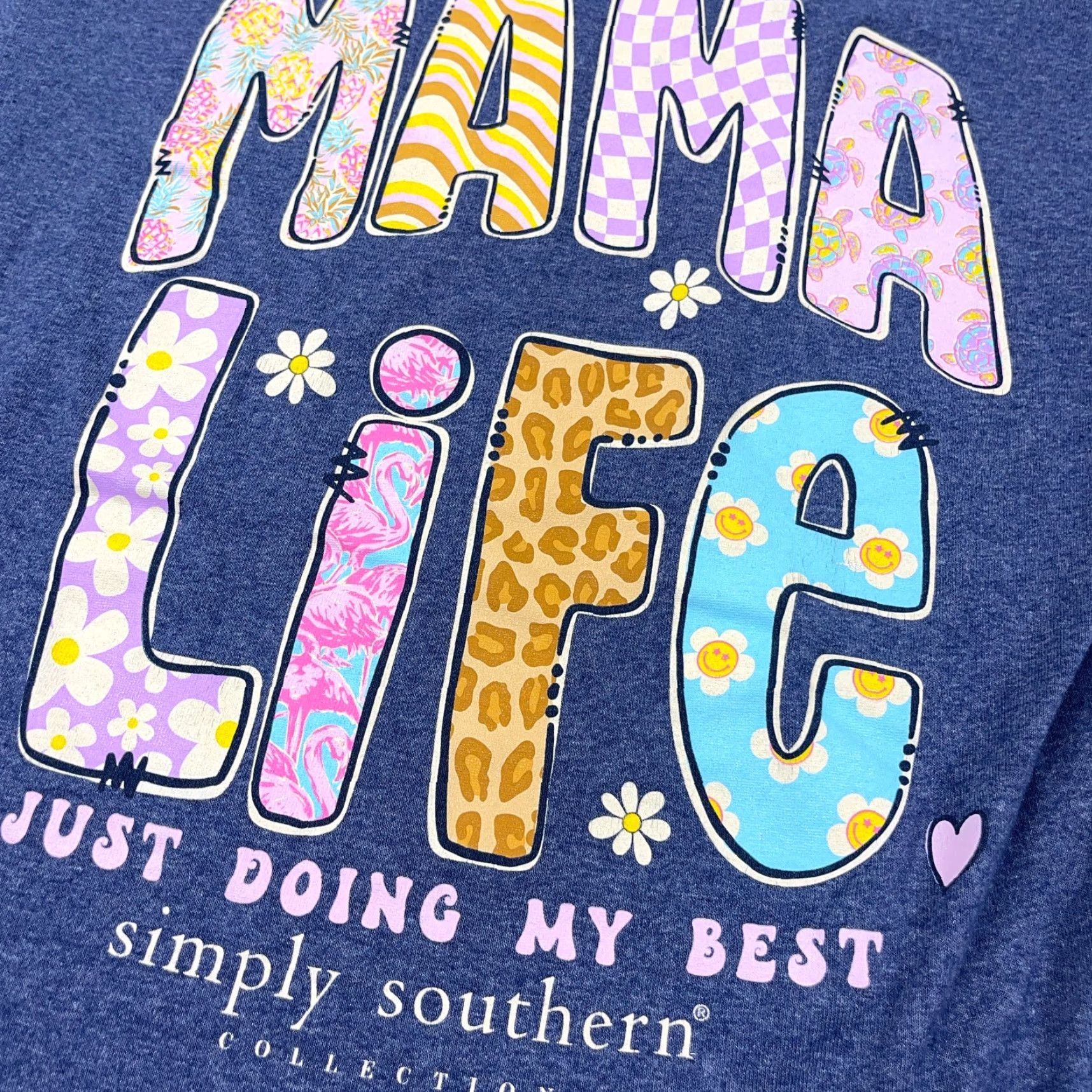 Vintage Simply Southern Shirt Women Medium Blue Mom Life T-Shirt Casual Short Sleeve Size M / US 6-8 / IT 42-44 - 5 Thumbnail