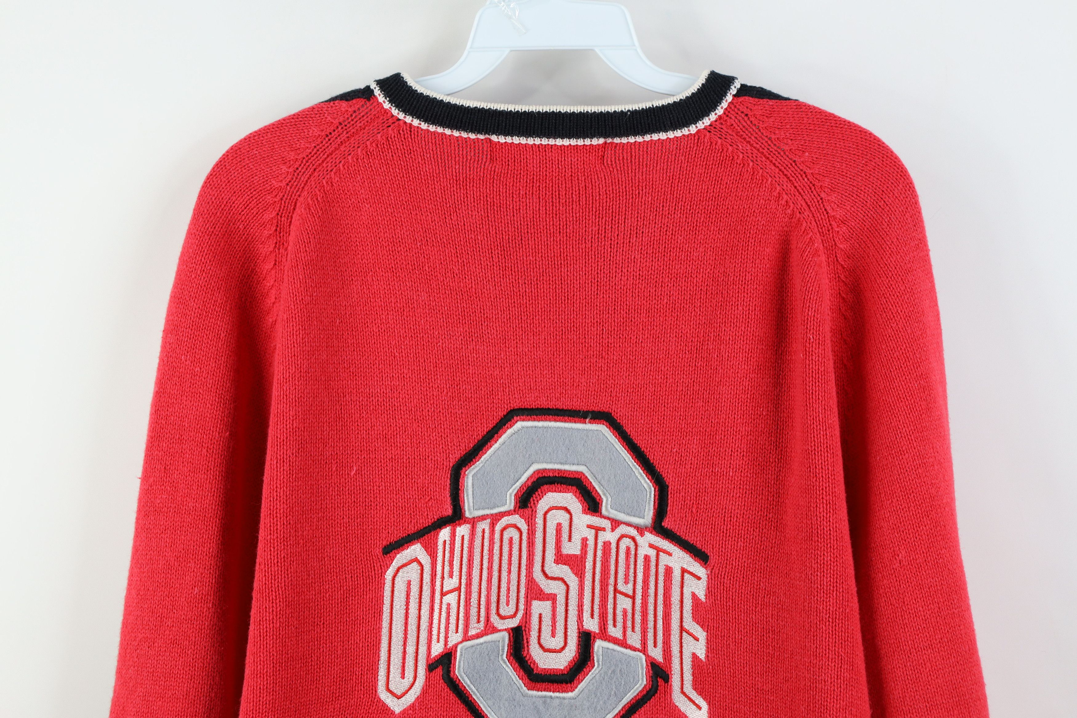 Vintage Vintage 90s Ohio State University Football Full Zip Sweater Size L / US 10 / IT 46 - 15 Thumbnail